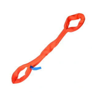 13200 lbs red round soft lifting sling with two eyes and protective sleeves asme b30.9 sf 5:1