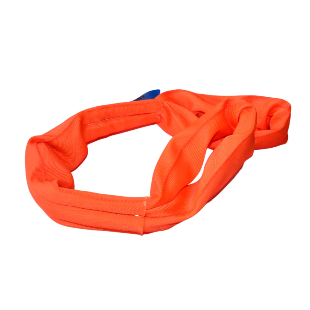 13200 lbs red round soft lifting sling with two eyes and protective sleeves asme b30.9 sf 5:1