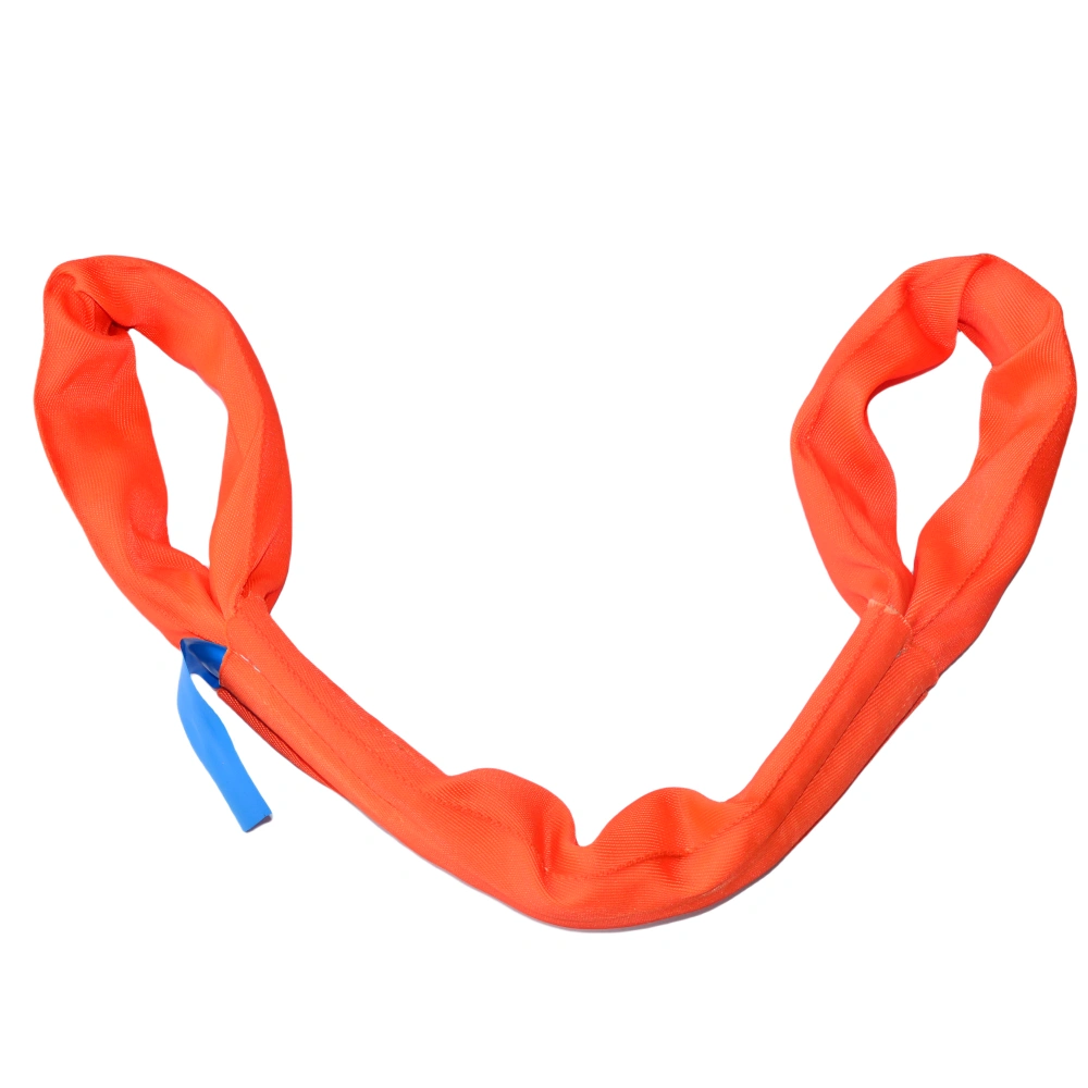 13200 lbs red round soft lifting sling with two eyes and protective sleeves asme b30.9 sf 5:1