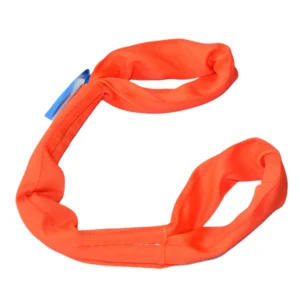 13200 lbs red round soft lifting sling with two eyes and protective sleeves asme b30.9 sf 5:1