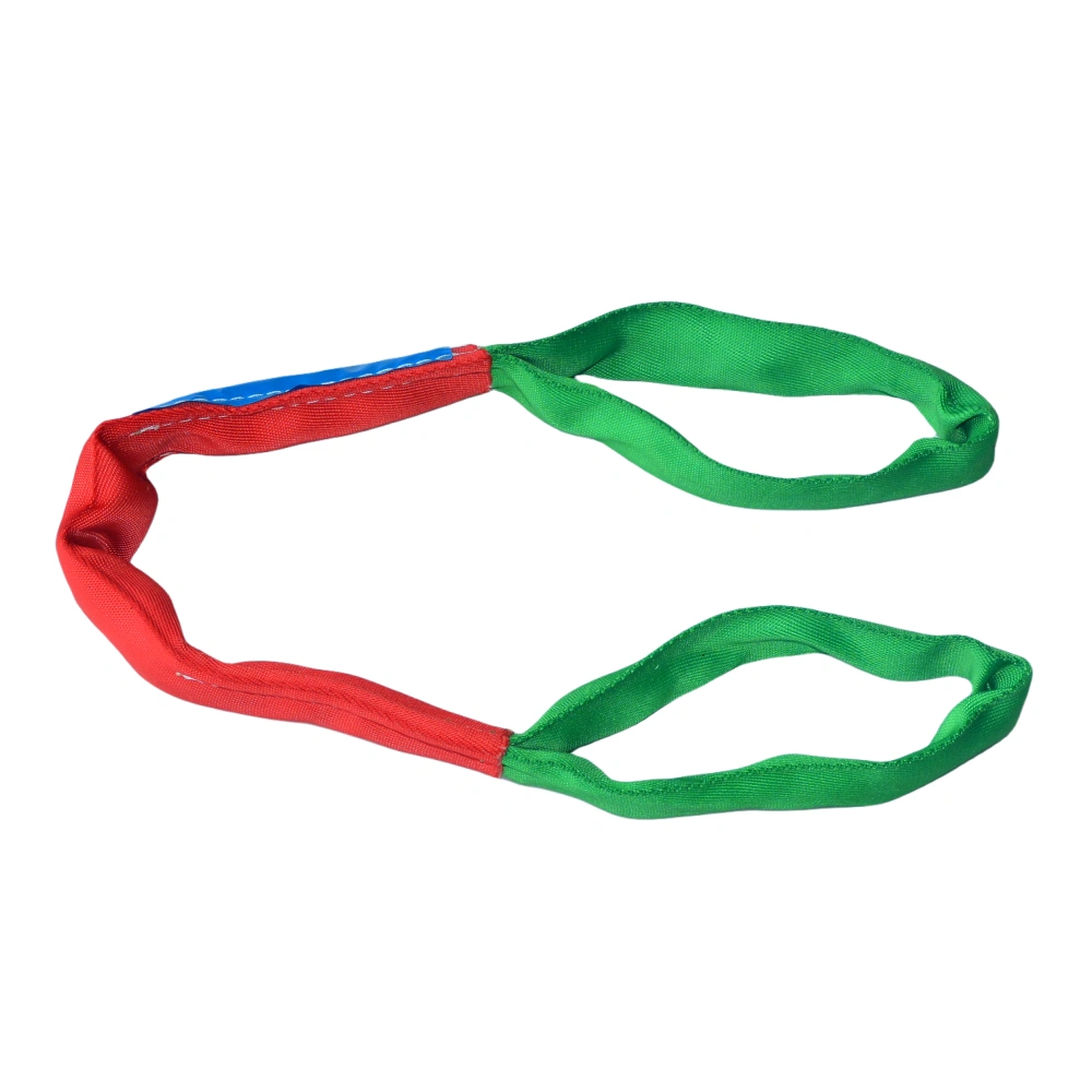 2 ton green round soft lifting sling with two eyes and protective sleeves en 1492 2 sf 7:1