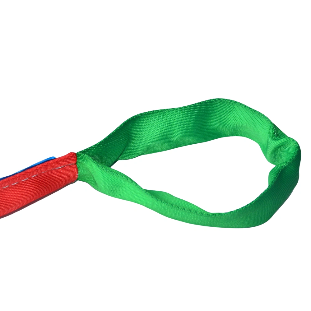 2 ton green round soft lifting sling with two eyes and protective sleeves en 1492 2 sf 7:1