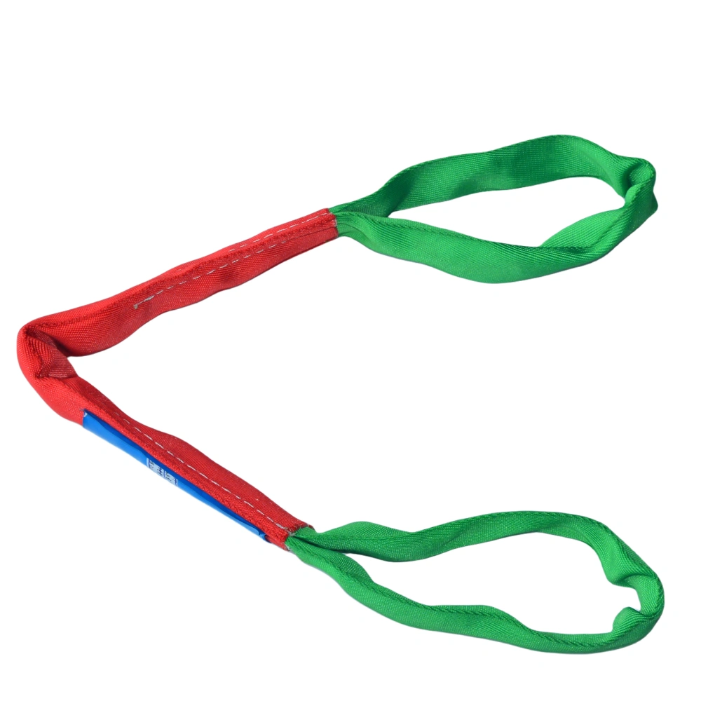 2 ton green round soft lifting sling with two eyes and protective sleeves en 1492 2 sf 7:1