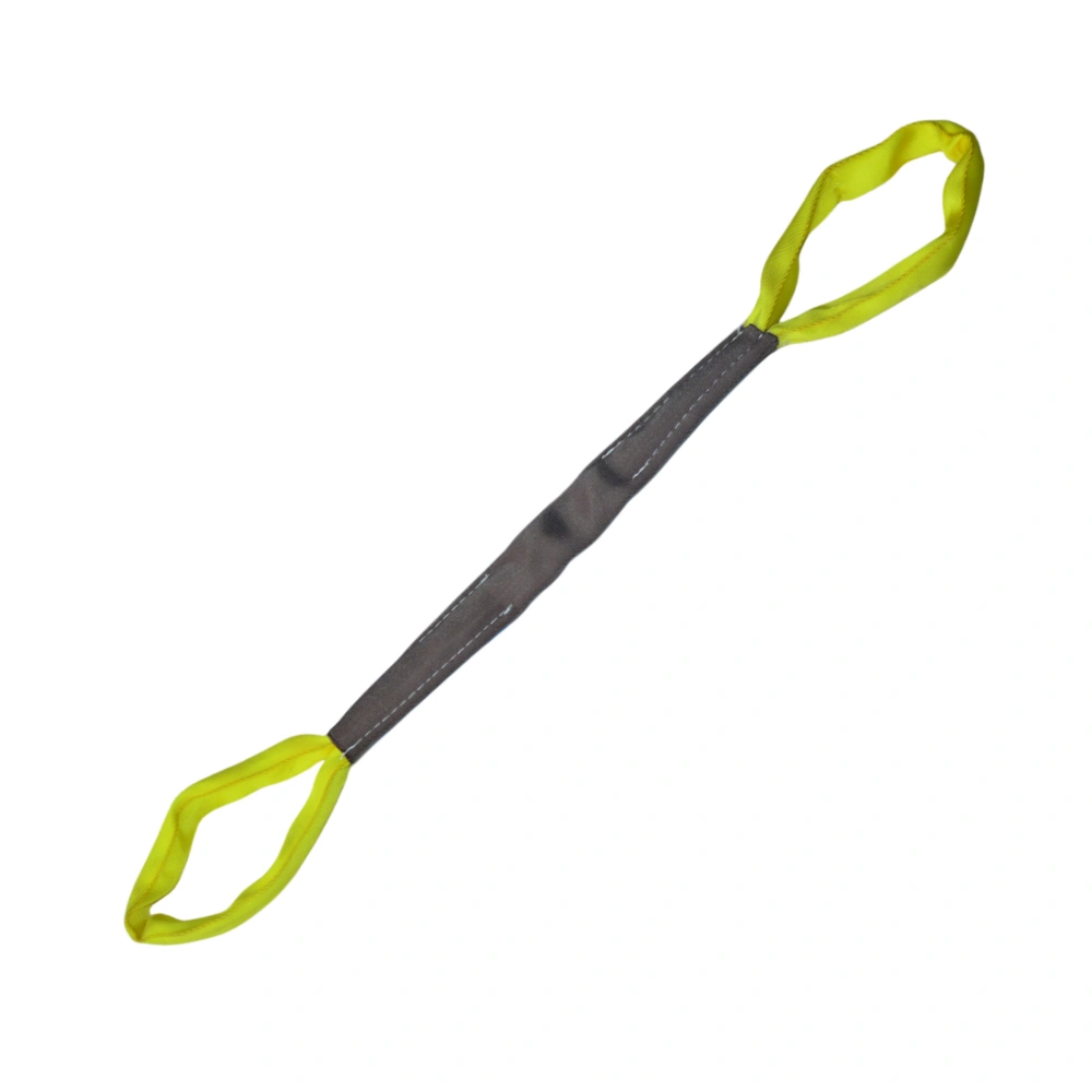 8400 lbs yellow round soft lifting sling with two eyes and protective sleeves asme b30.9 sf 5:1