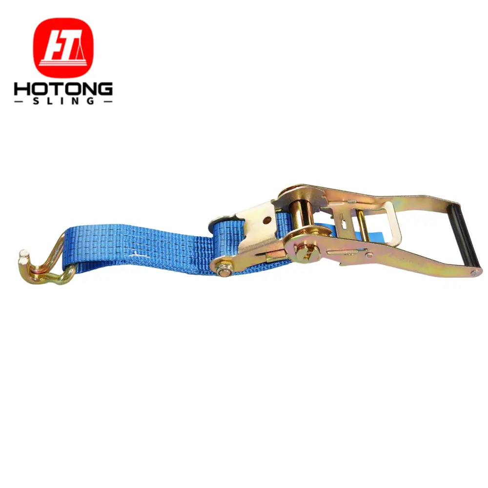 50mm 5t blue ratchet tie down with wire hooks