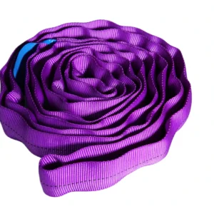 2600 lbs purple round soft lifting sling with two eyes and protective sleeves asme b30.9 sf 5:1
