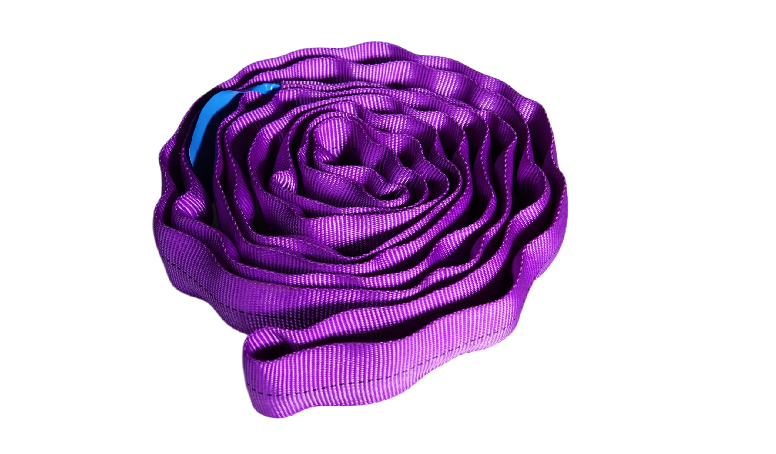 2600 lbs purple round soft lifting sling with two eyes and protective sleeves asme b30.9 sf 5:1