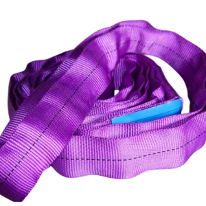 2600 lbs purple round soft lifting sling with two eyes and protective sleeves asme b30.9 sf 5:1