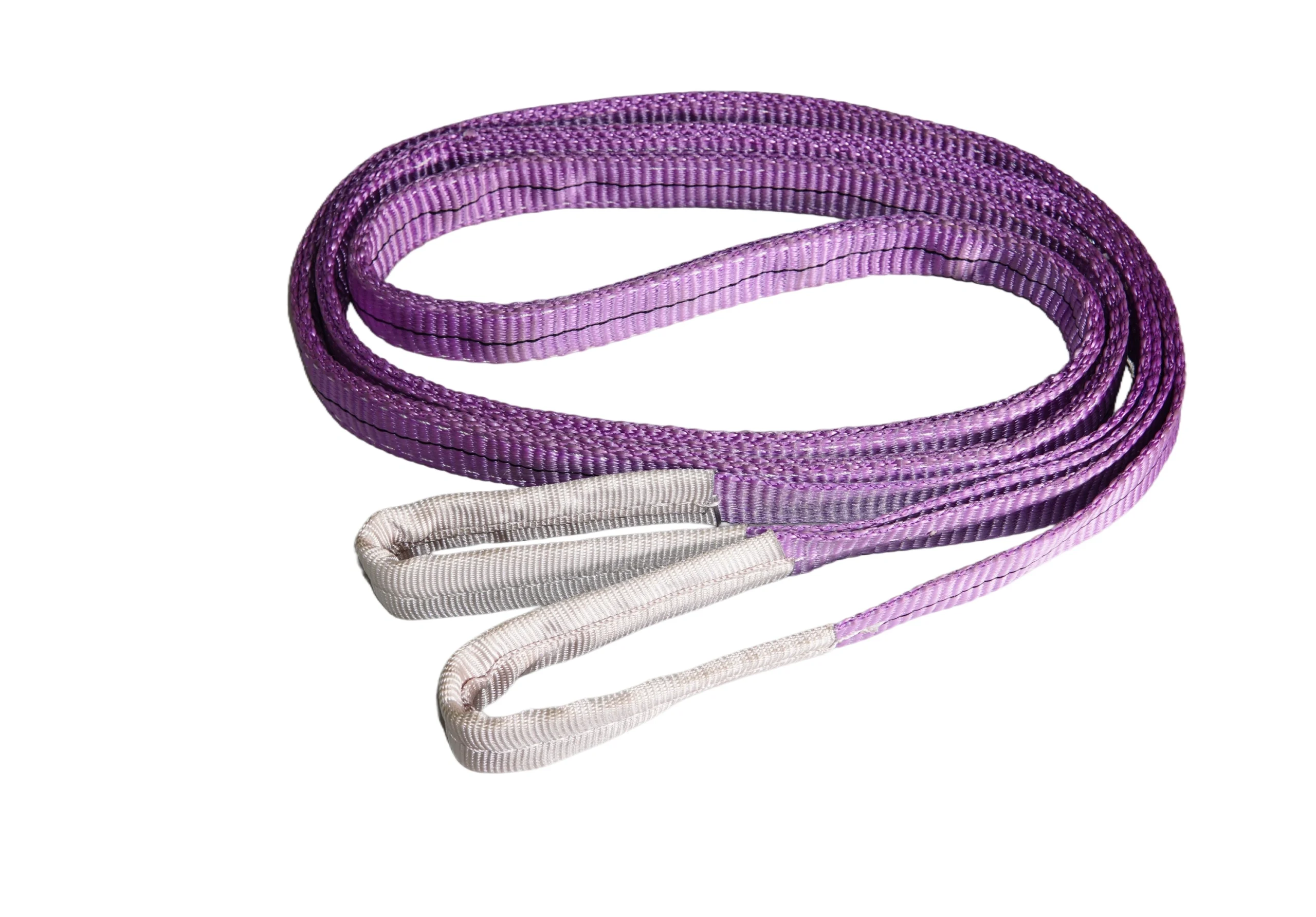 1 ton 50mm purple flat lifting webbing sling with double reinforced eyes double ply as1353 sf 8:1