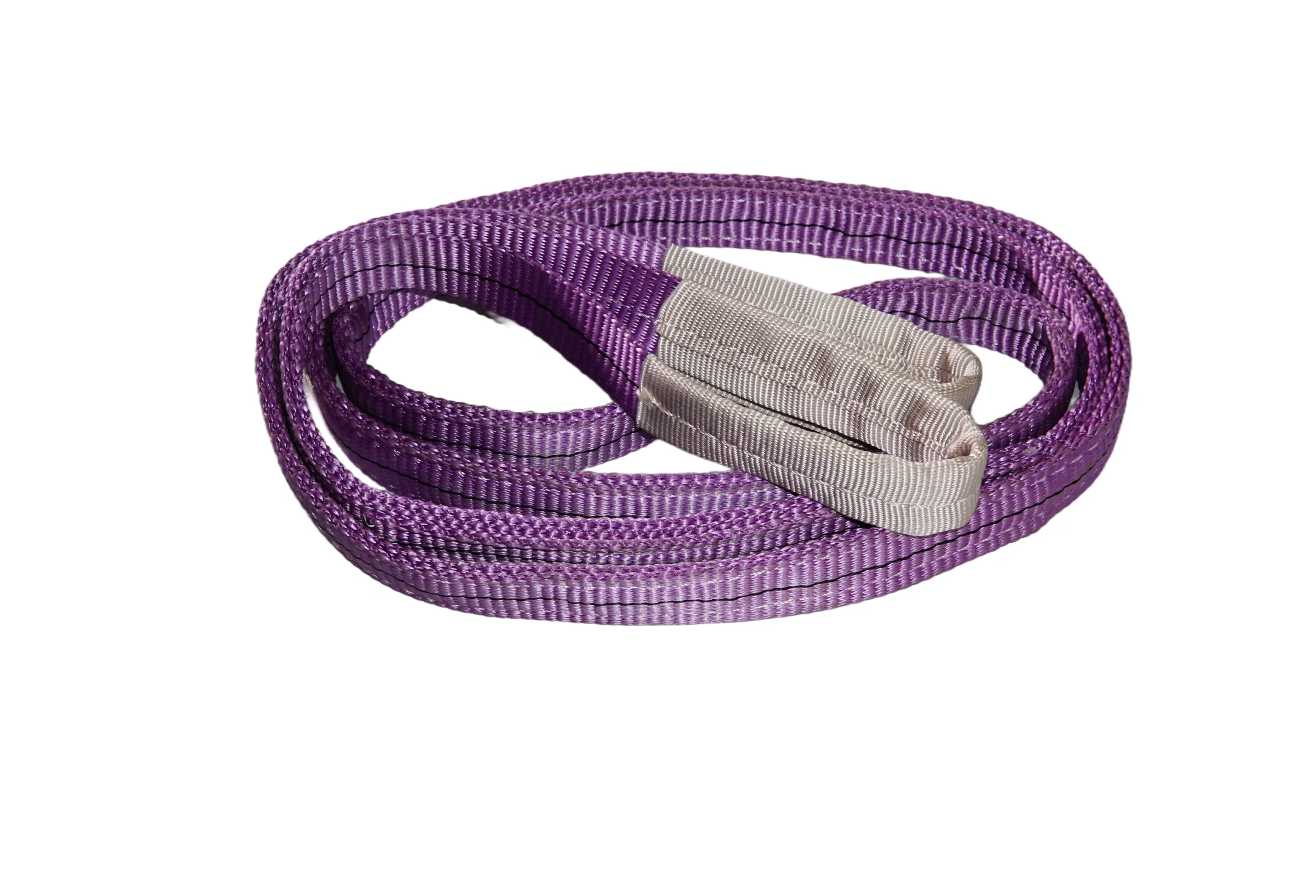 1 ton 50mm purple flat lifting webbing sling with double reinforced eyes double ply as1353 sf 8:1