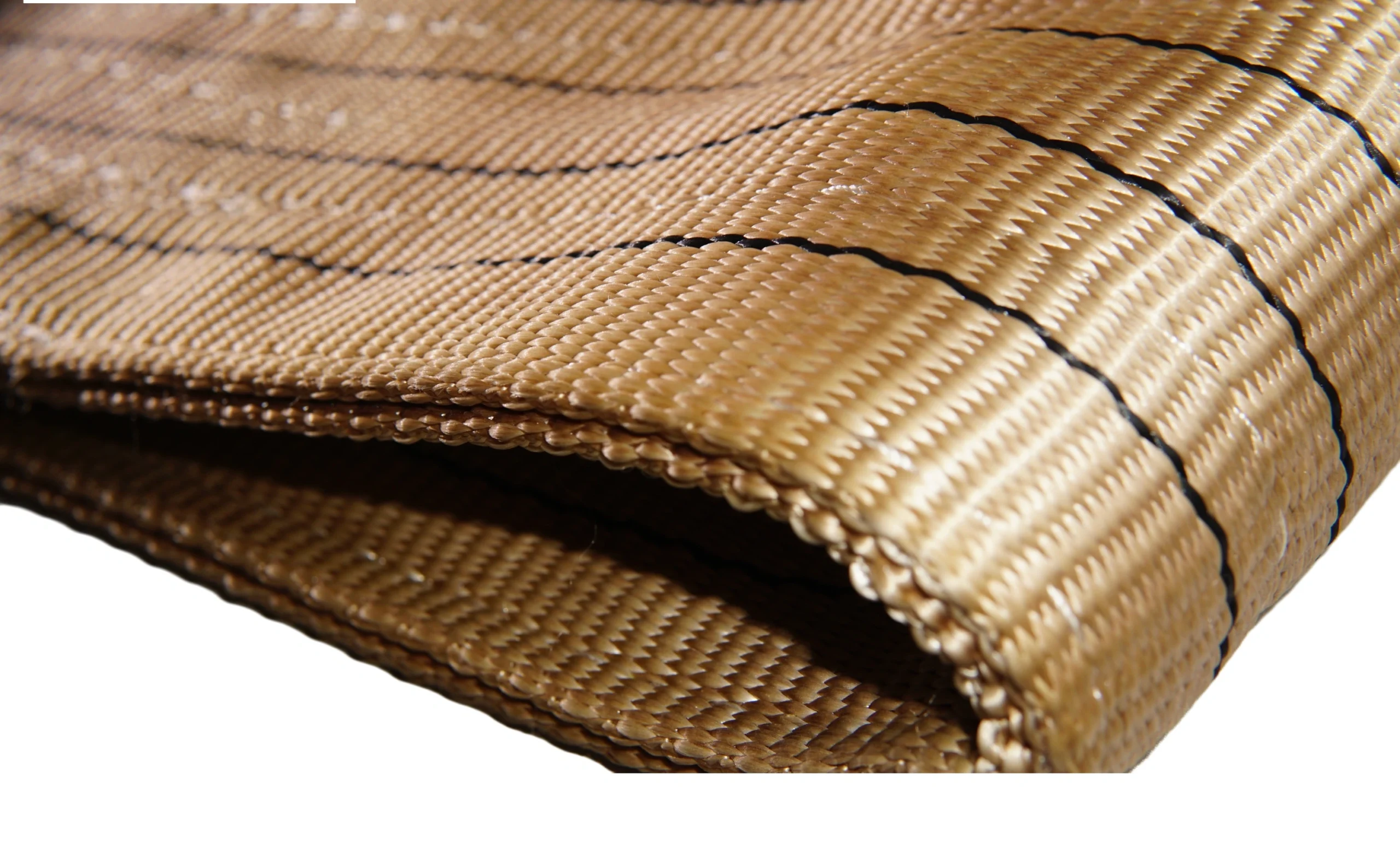 6 ton 200mm brown flat lifting webbing sling with double reinforced eyes double ply as1353 sf 8:1