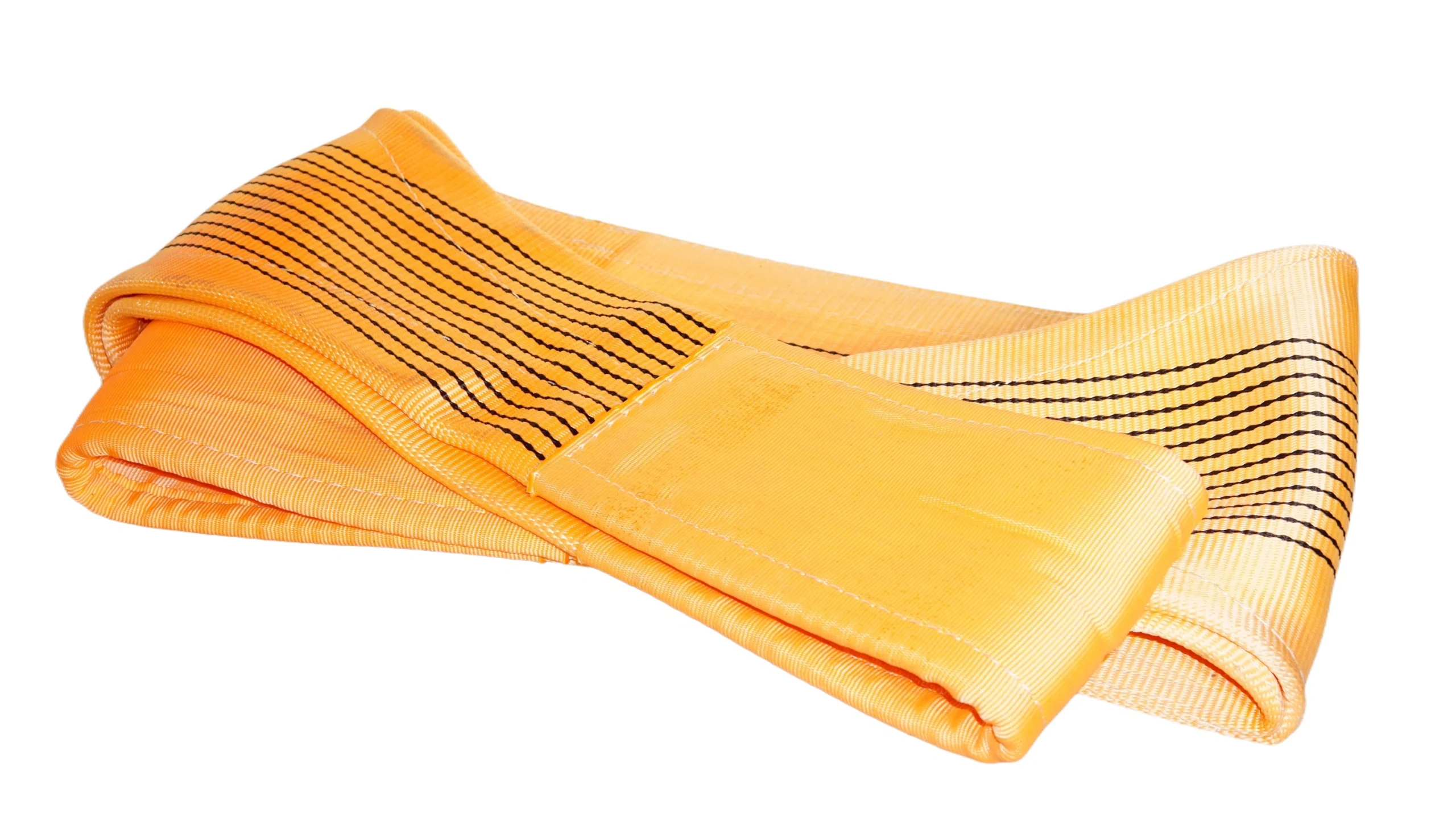 12 ton 300mm orange flat lifting webbing sling with double reinforced eyes double ply en 1492 1 sf 6:1
