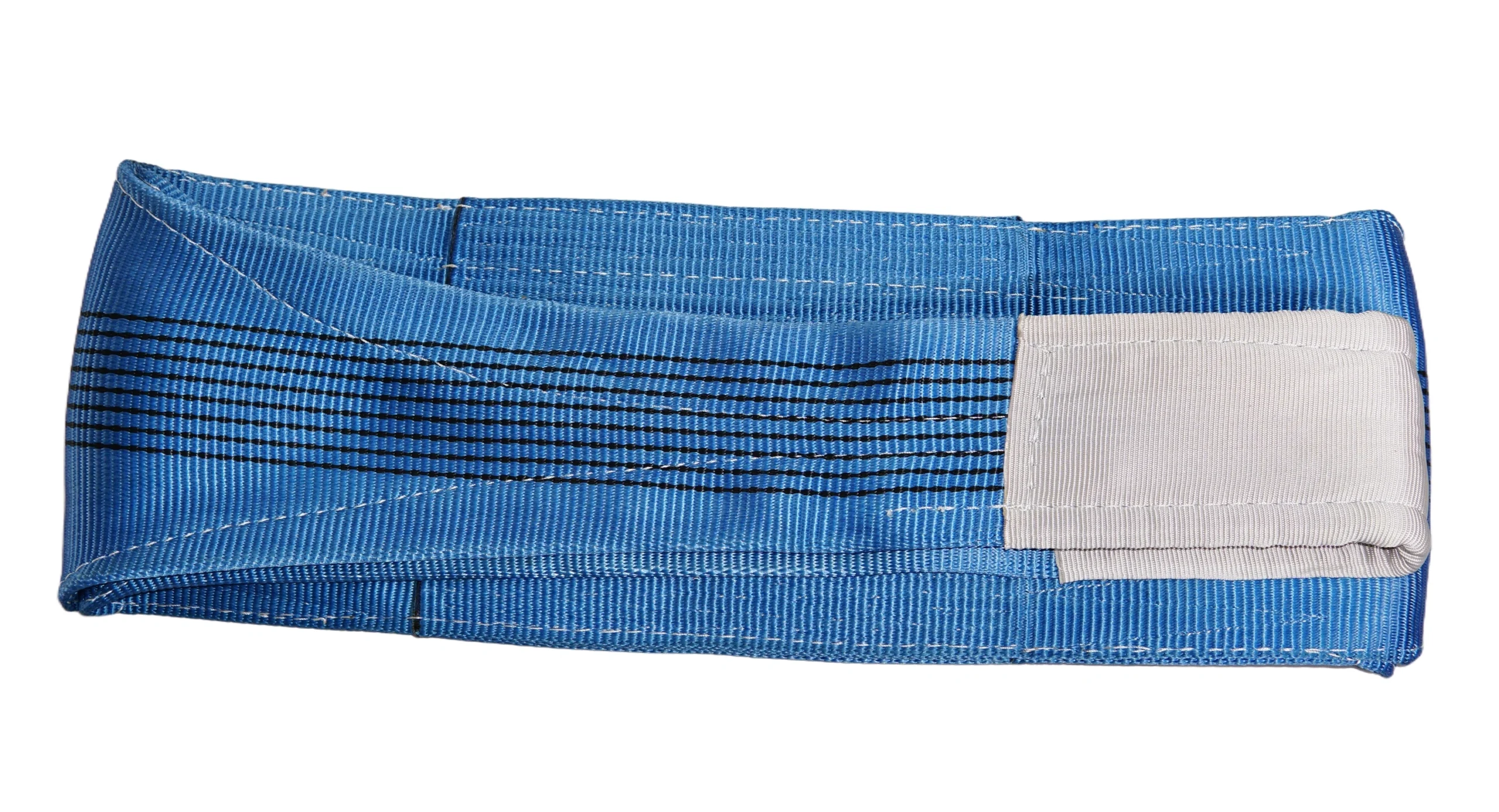8 ton 240mm blue flat lifting webbing sling with double reinforced eyes double ply en 1492 1 sf 7:1