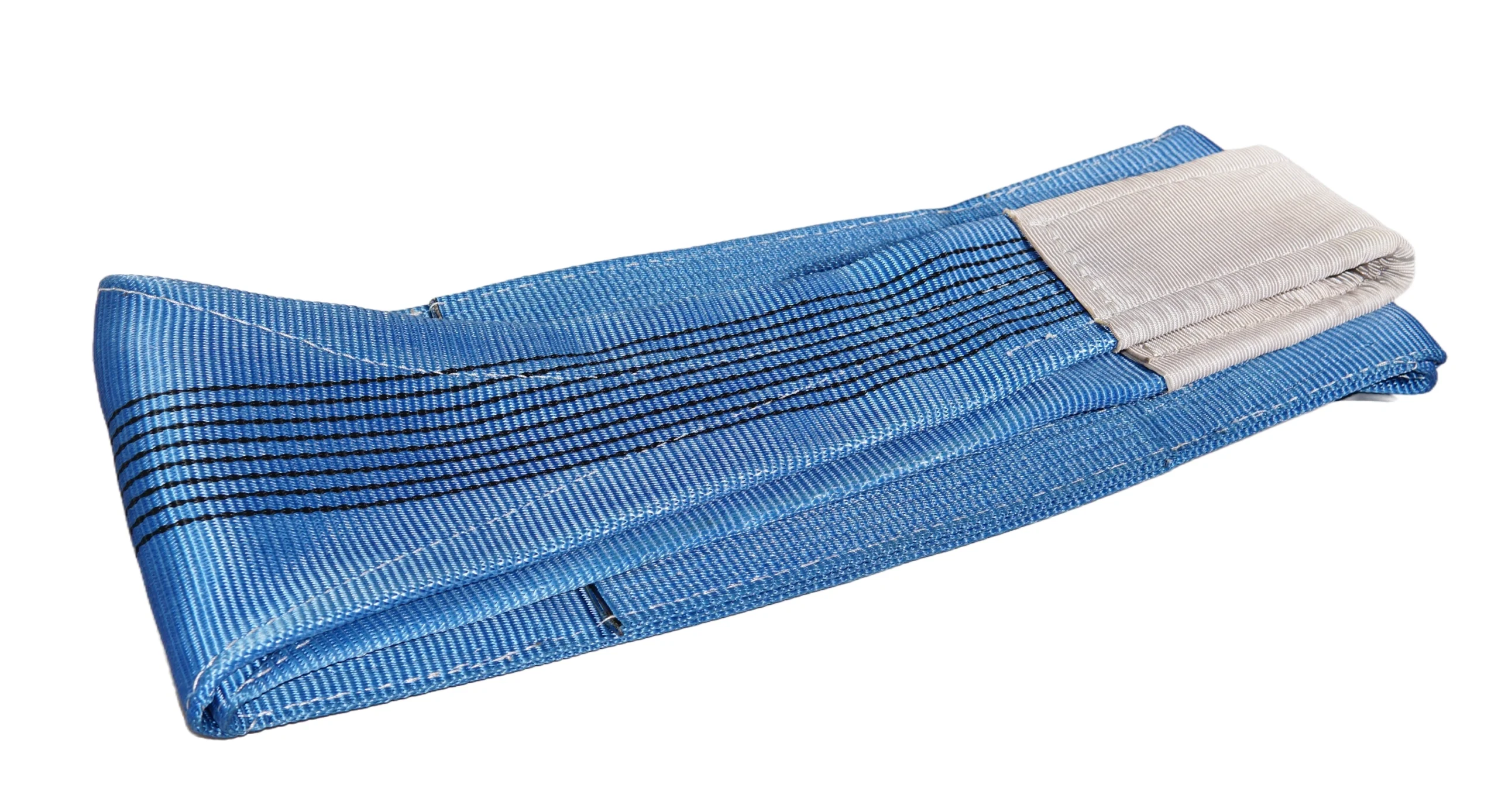 8 ton 240mm blue flat lifting webbing sling with double reinforced eyes double ply as1353 sf 8:1