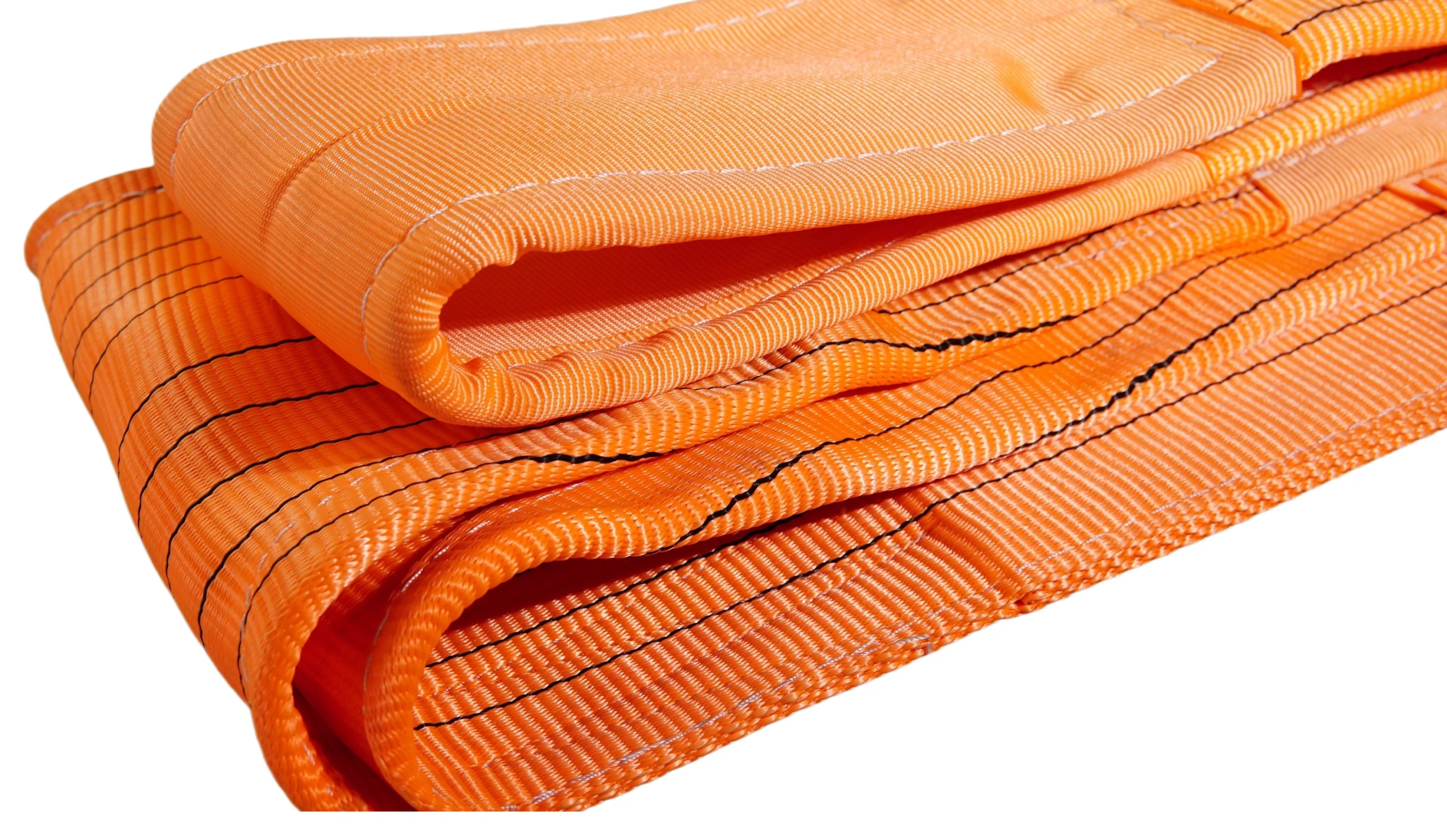 10 ton 300mm orange flat lifting webbing sling with double reinforced eyes double ply en 1492 1 sf 7:1