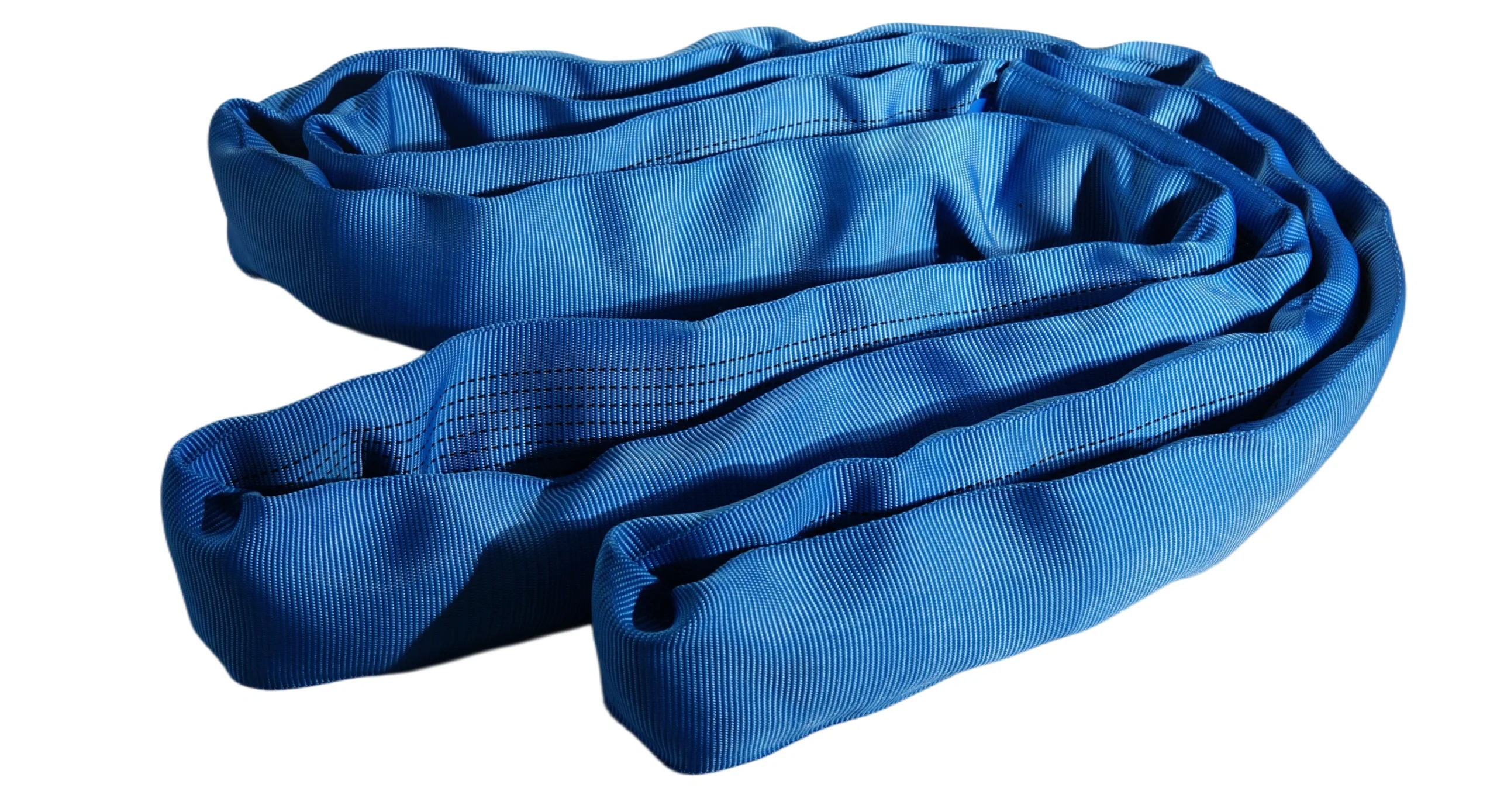 8 ton blue round soft lifting sling with two eyes and protective sleeves en 1492 2 sf 7:1