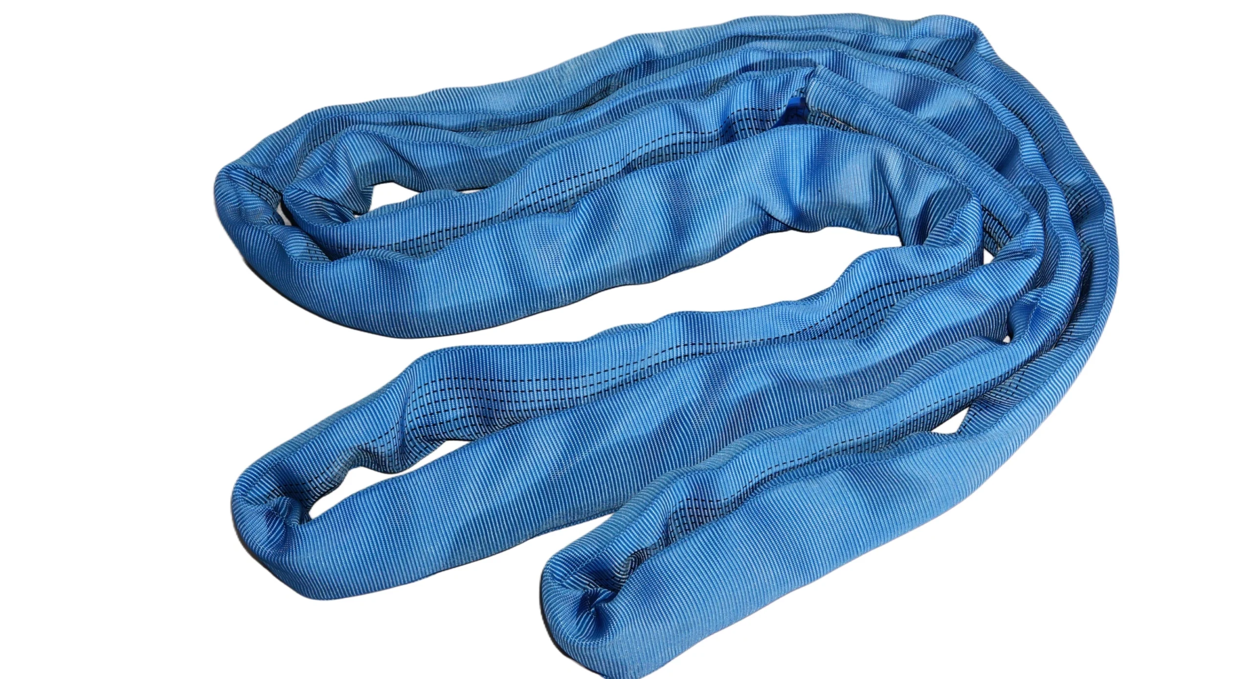 8 ton blue round soft lifting sling with two eyes and protective sleeves en 1492 2 sf 7:1