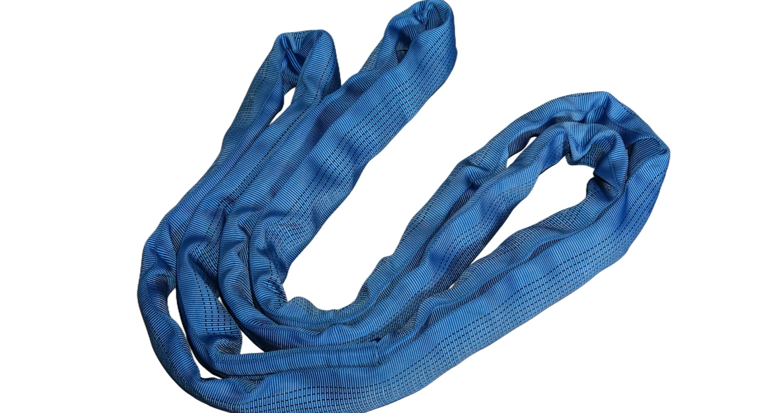 21200 lbs blue round soft lifting sling with two eyes and protective sleeves asme b30.9 sf 5:1