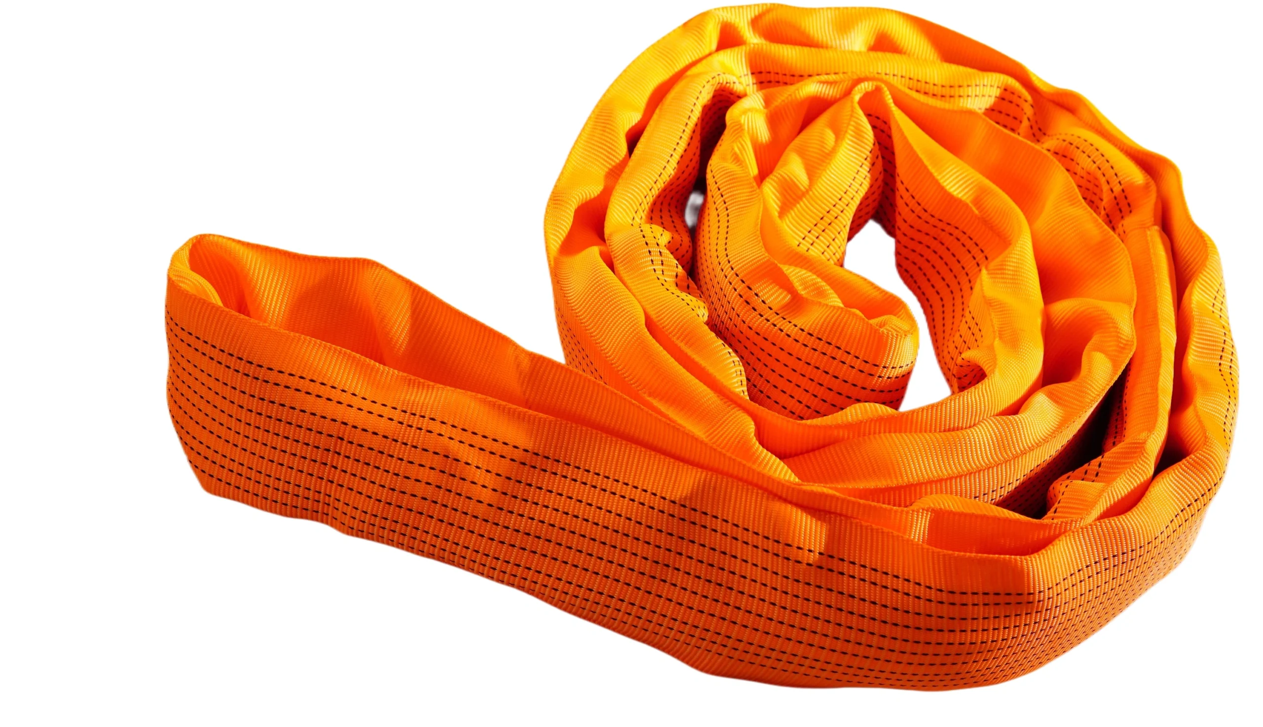 25000 lbs orange round soft lifting sling with two eyes and protective sleeves asme b30.9 sf 5:1
