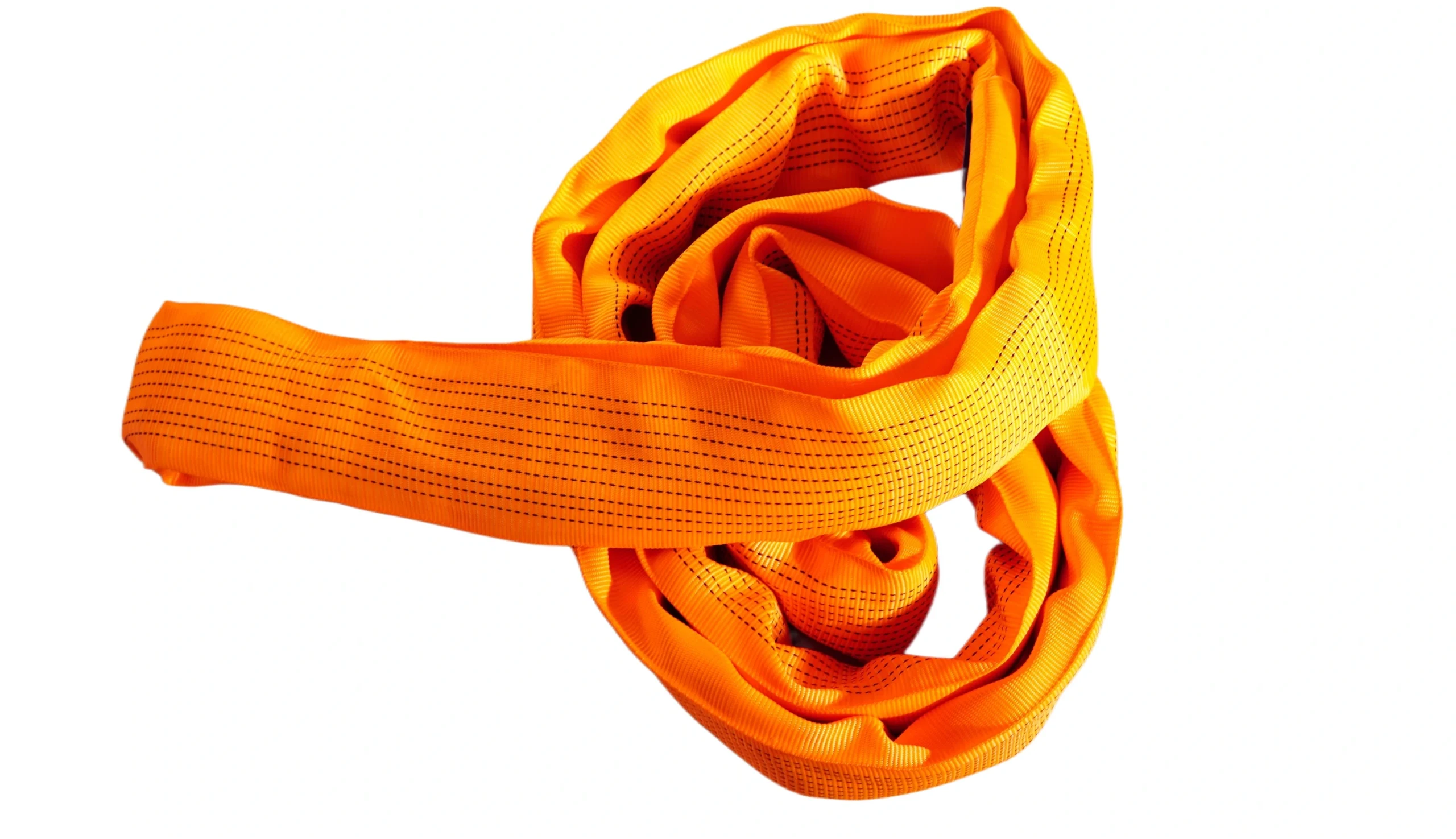 25000 lbs orange round soft lifting sling with two eyes and protective sleeves asme b30.9 sf 5:1