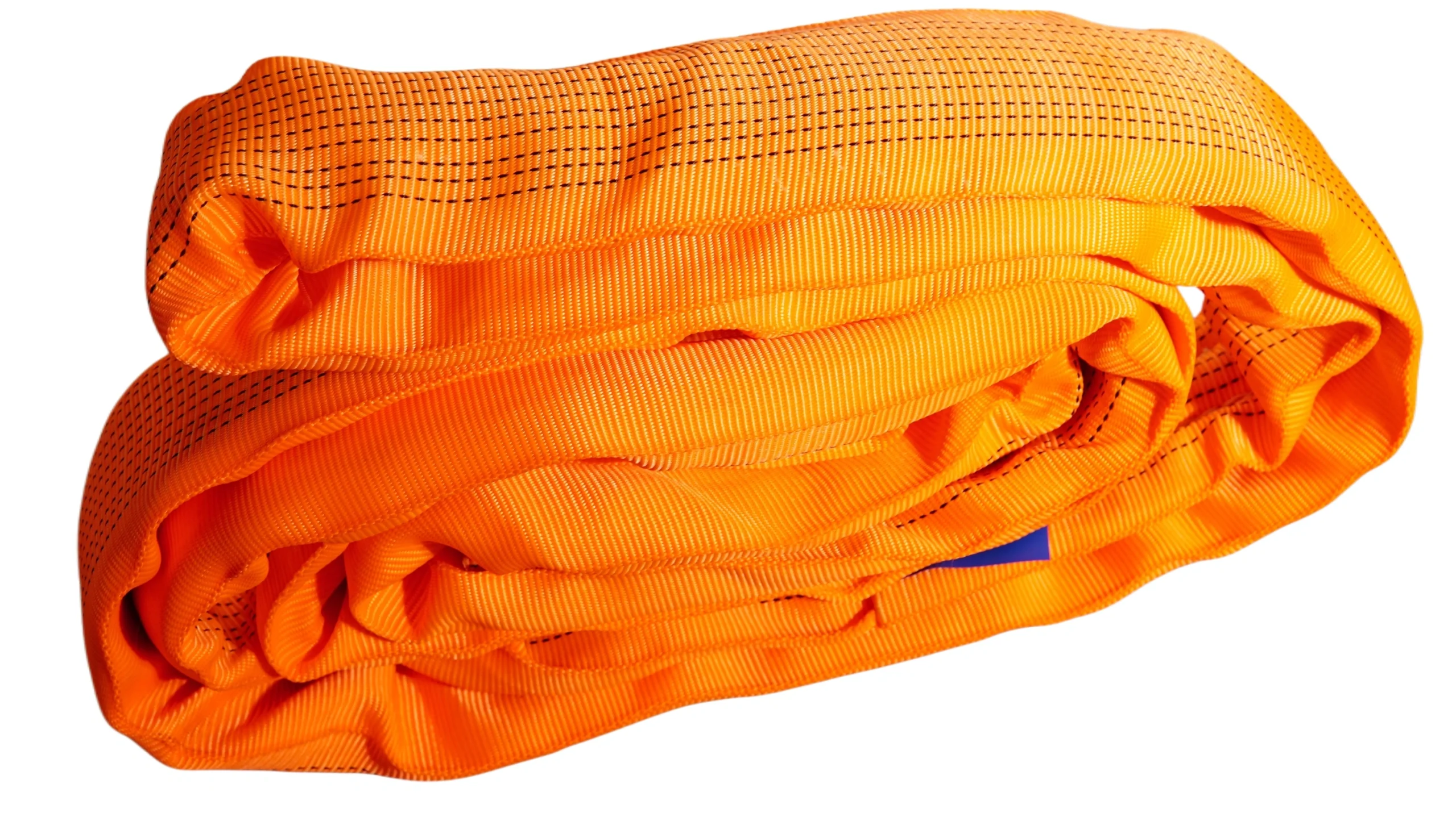 25000 lbs orange round soft lifting sling with two eyes and protective sleeves asme b30.9 sf 5:1