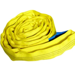 3 ton yellow round soft lifting sling with two eyes and protective sleeves en 1492 2 sf 7:1