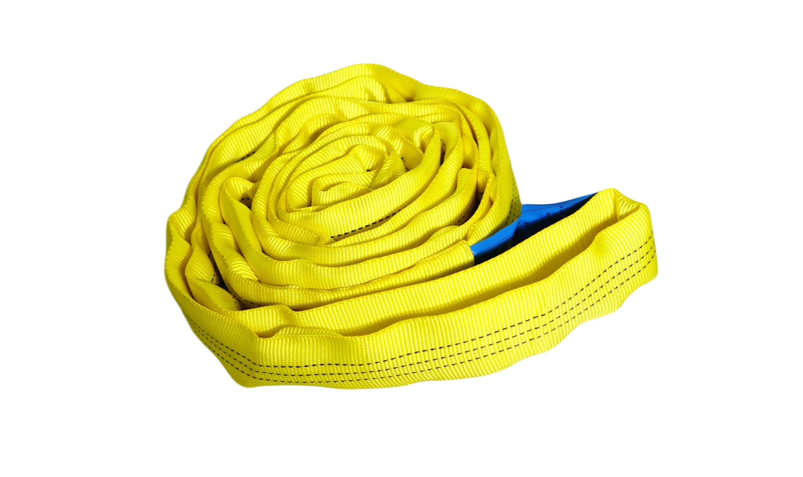 3 ton yellow round soft lifting sling with two eyes and protective sleeves en 1492 2 sf 7:1
