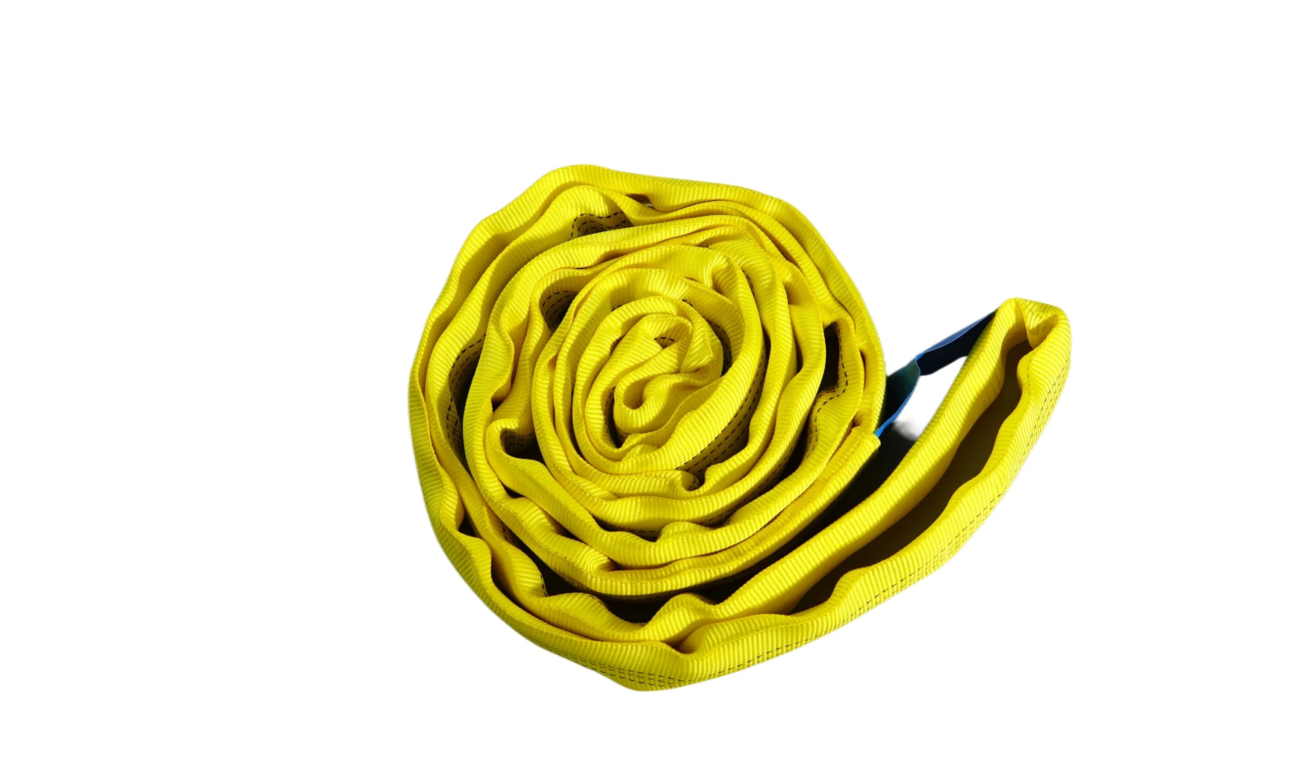 3 ton yellow round soft lifting sling with two eyes and protective sleeves en 1492 2 sf 7:1