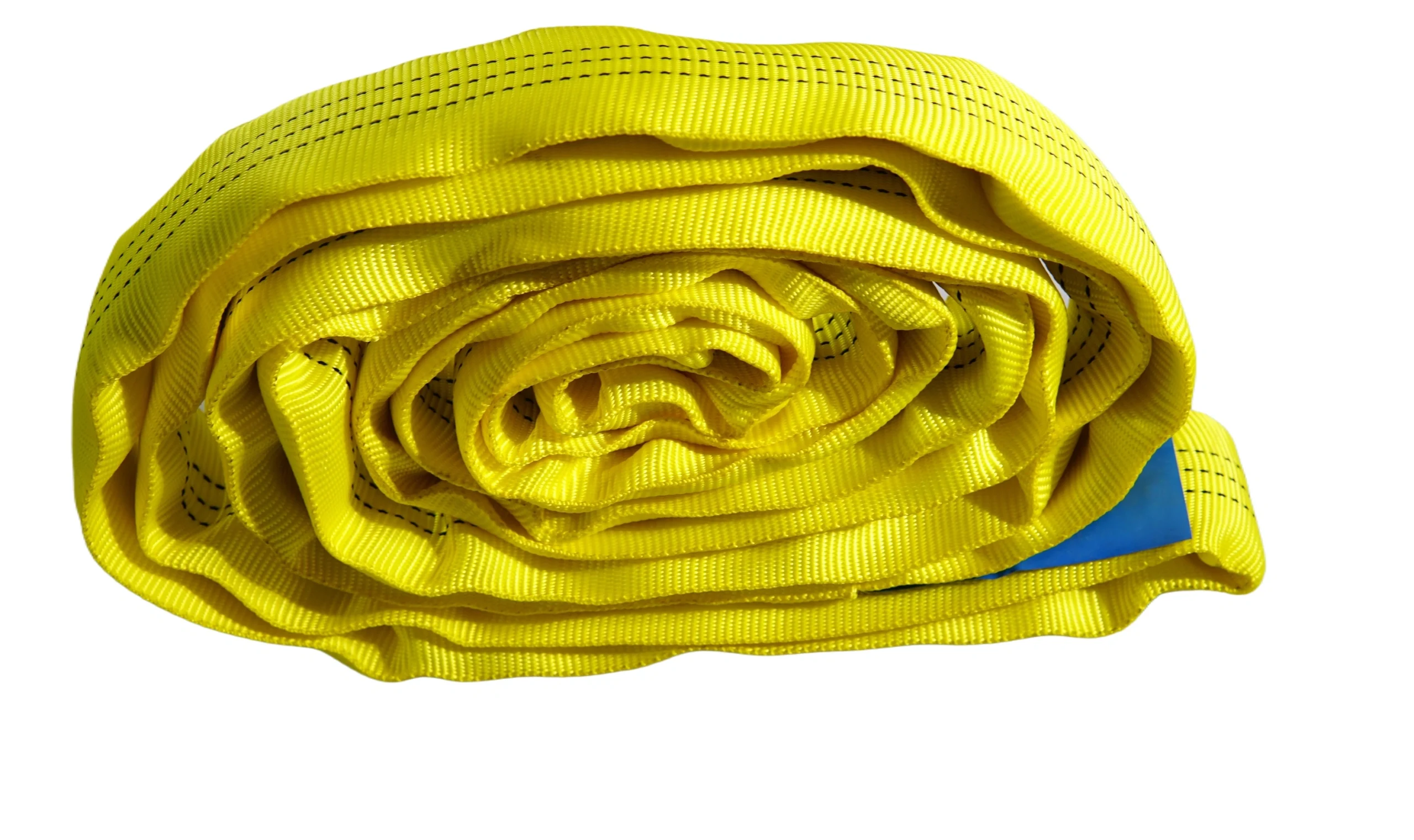 3 ton yellow round soft lifting sling with two eyes and protective sleeves en 1492 2 sf 7:1