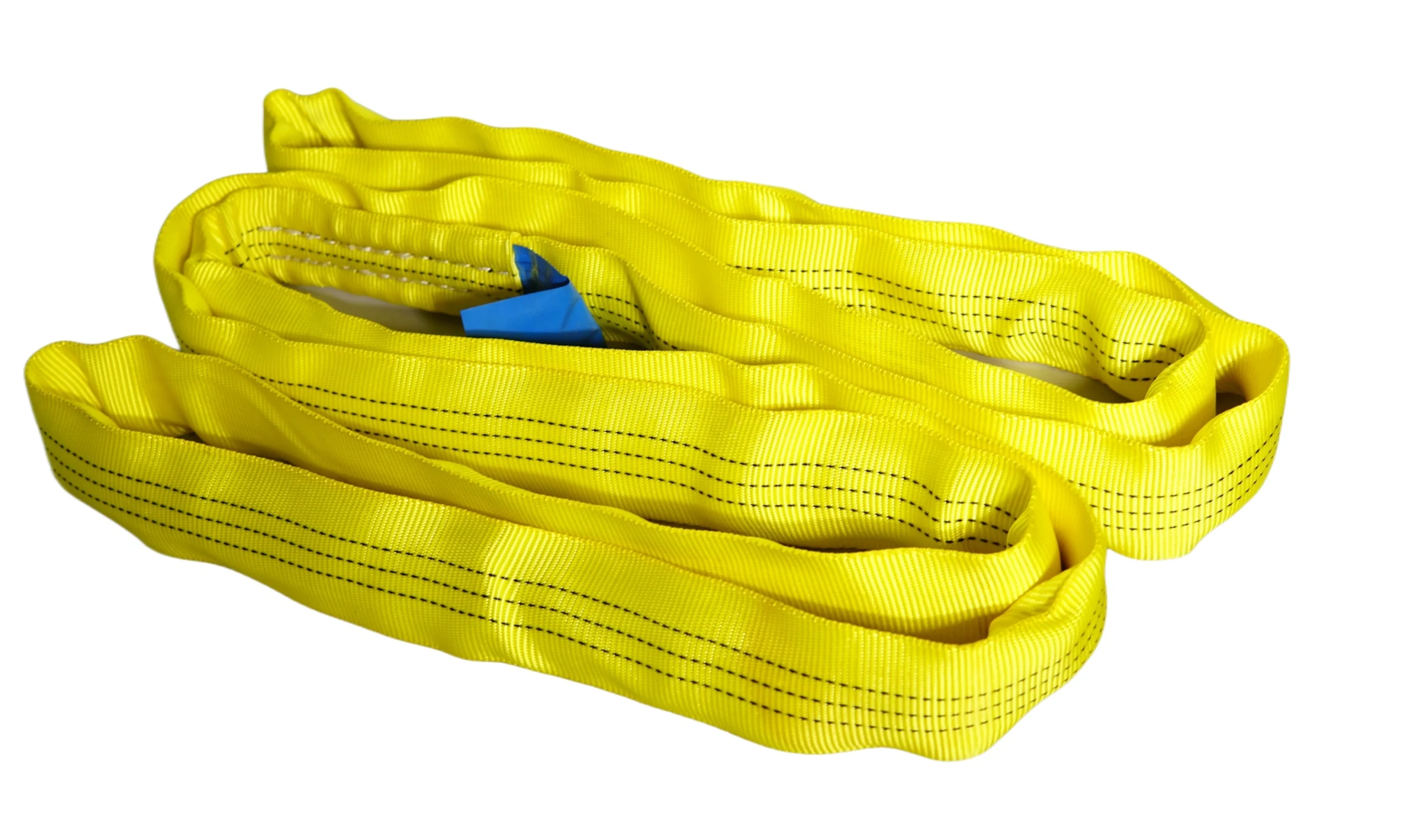 3 ton yellow round soft lifting sling with two eyes and protective sleeves en 1492 2 sf 7:1
