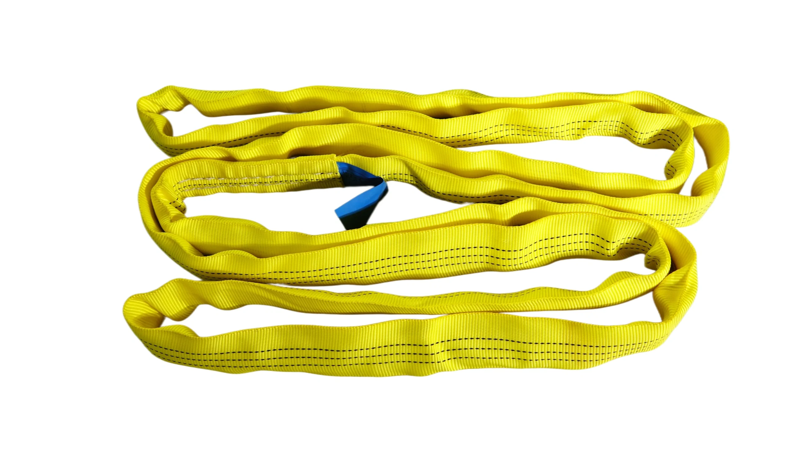 3 ton yellow round soft lifting sling with two eyes and protective sleeves en 1492 2 sf 7:1