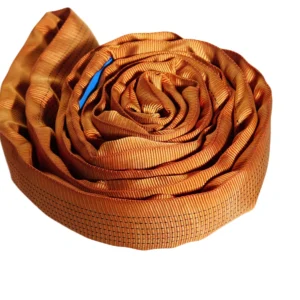16800 lbs brown round soft lifting sling with two eyes and protective sleeves asme b30.9 sf 5:1