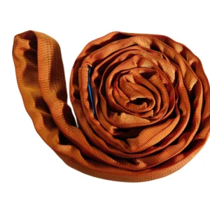 16800 lbs brown round soft lifting sling with two eyes and protective sleeves asme b30.9 sf 5:1