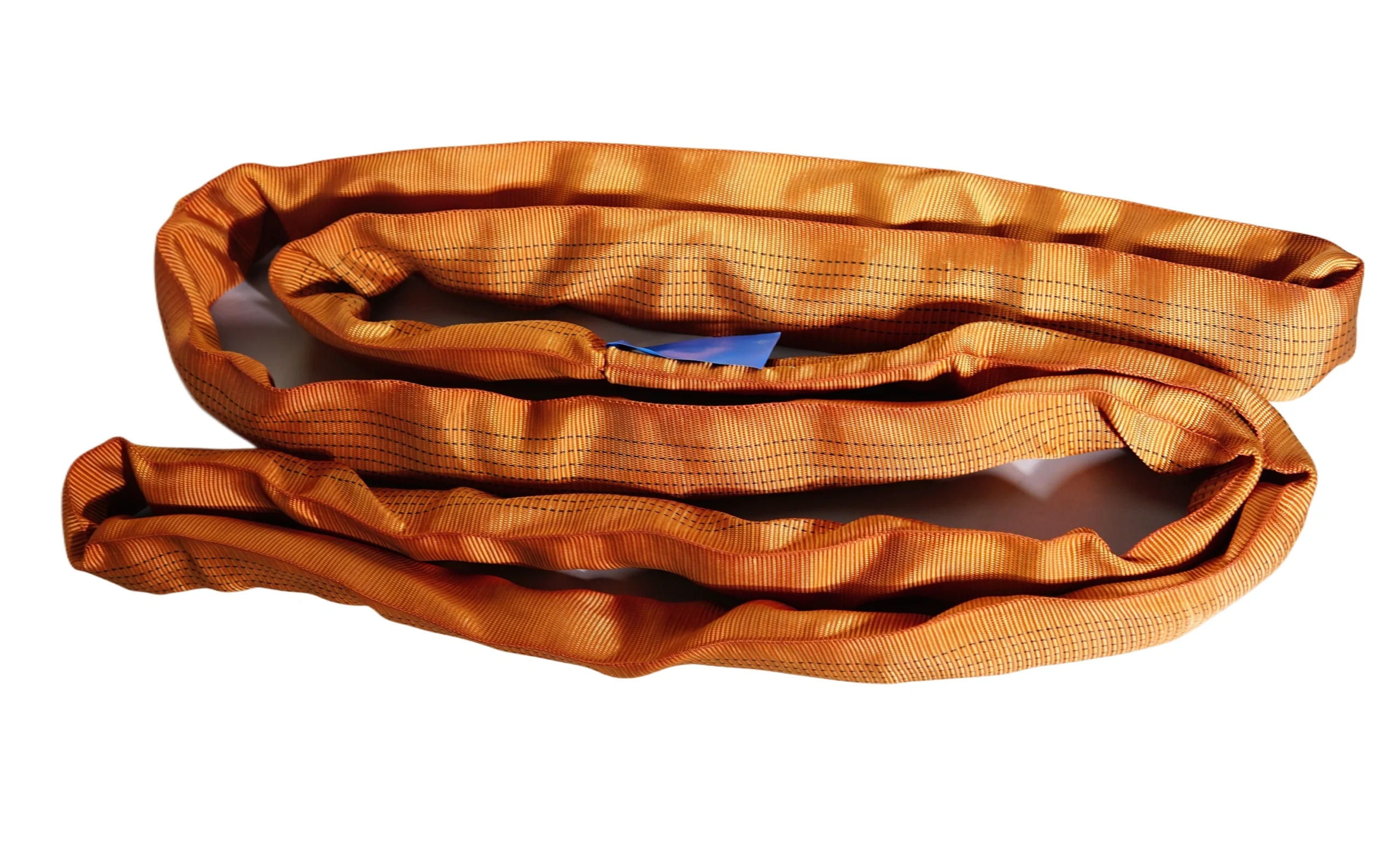 16800 lbs brown round soft lifting sling with two eyes and protective sleeves asme b30.9 sf 5:1