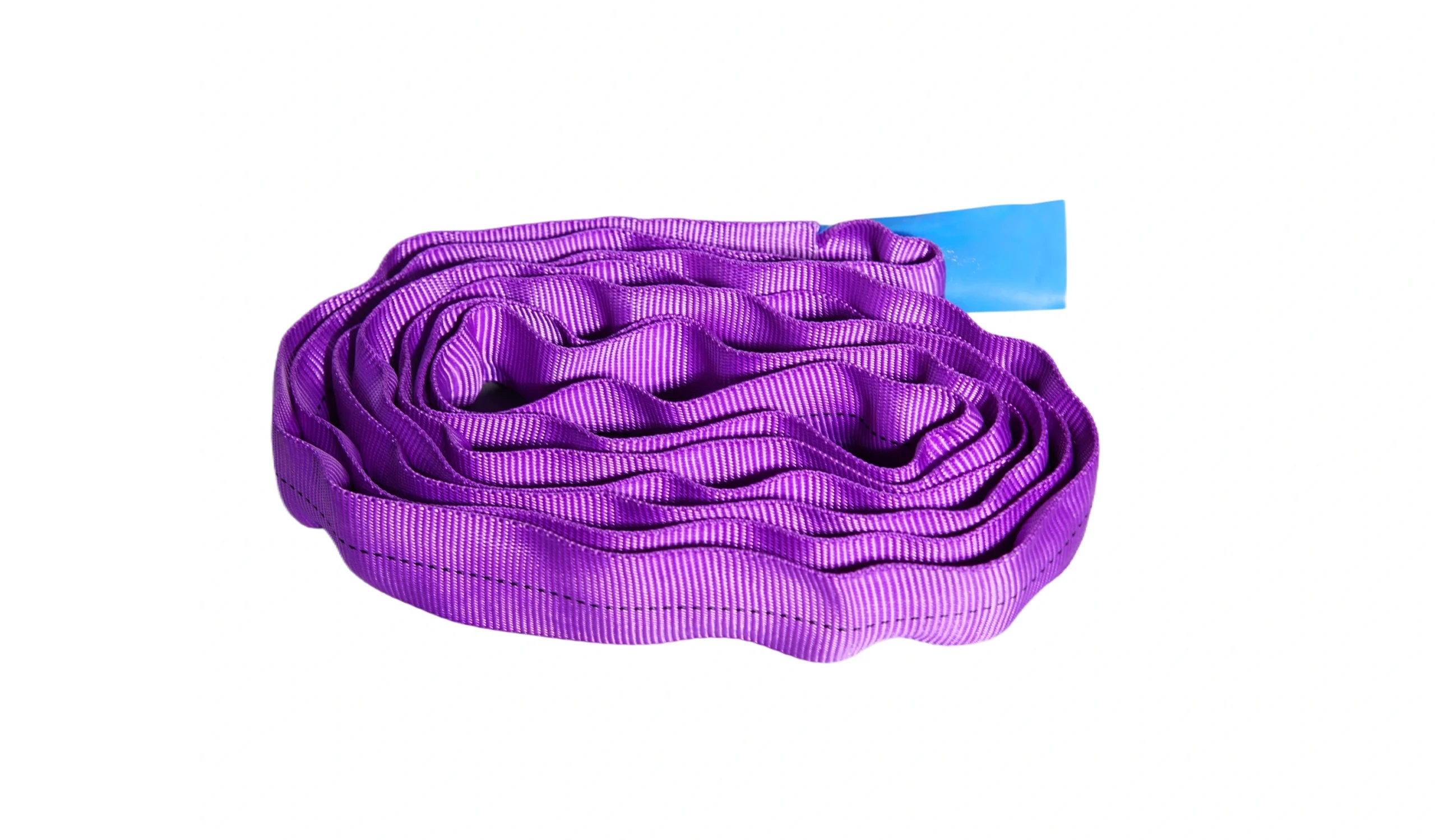 2600 lbs purple round soft lifting sling with two eyes and protective sleeves asme b30.9 sf 5:1