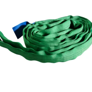 5300 lbs green round soft lifting sling with two eyes and protective sleeves asme b30.9 sf 5:1