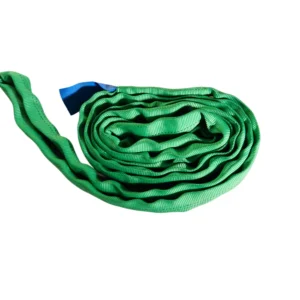 5300 lbs green round soft lifting sling with two eyes and protective sleeves asme b30.9 sf 5:1