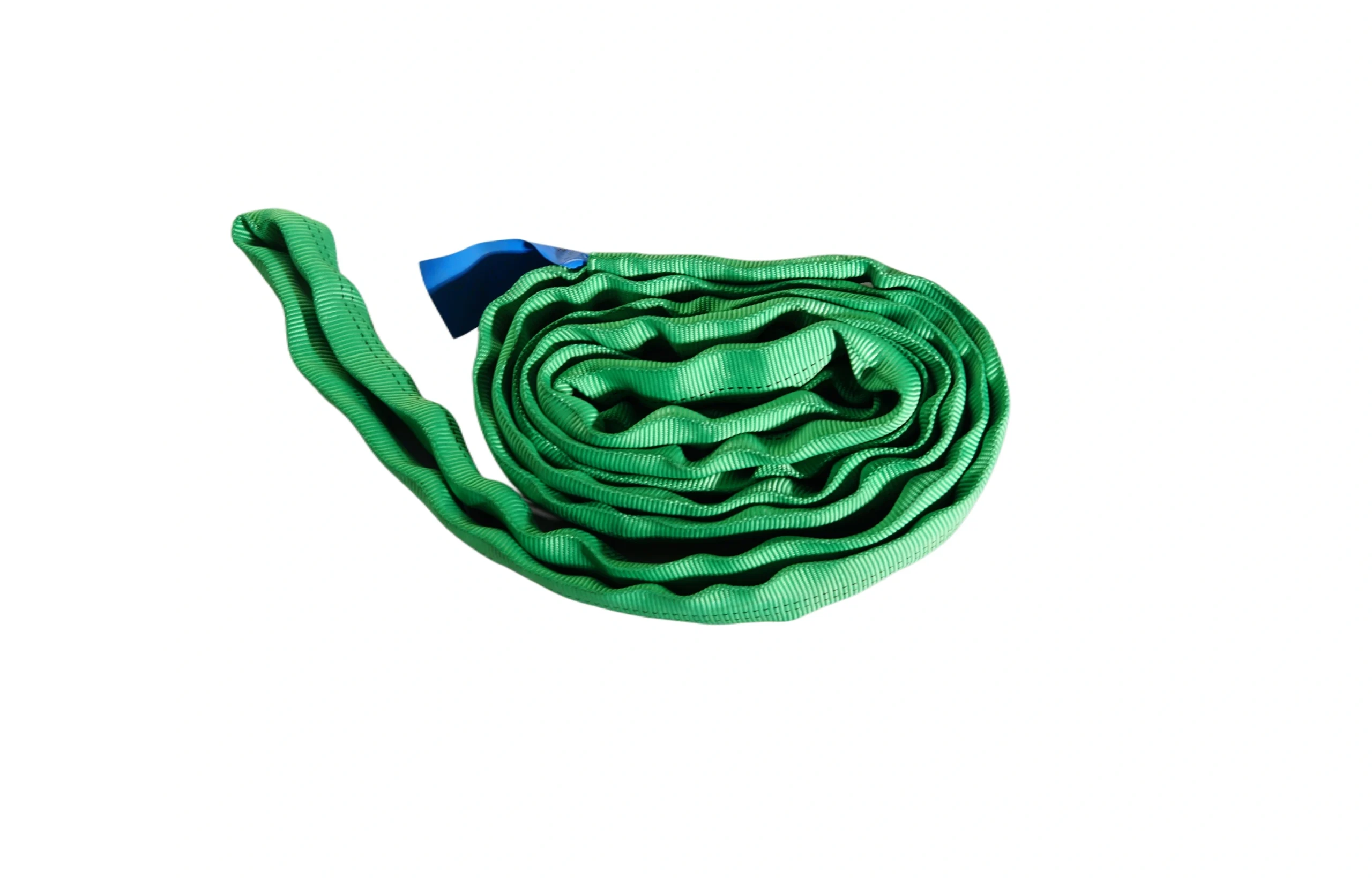 5300 lbs green round soft lifting sling with two eyes and protective sleeves asme b30.9 sf 5:1
