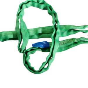 5300 lbs green round soft lifting sling with two eyes and protective sleeves asme b30.9 sf 5:1