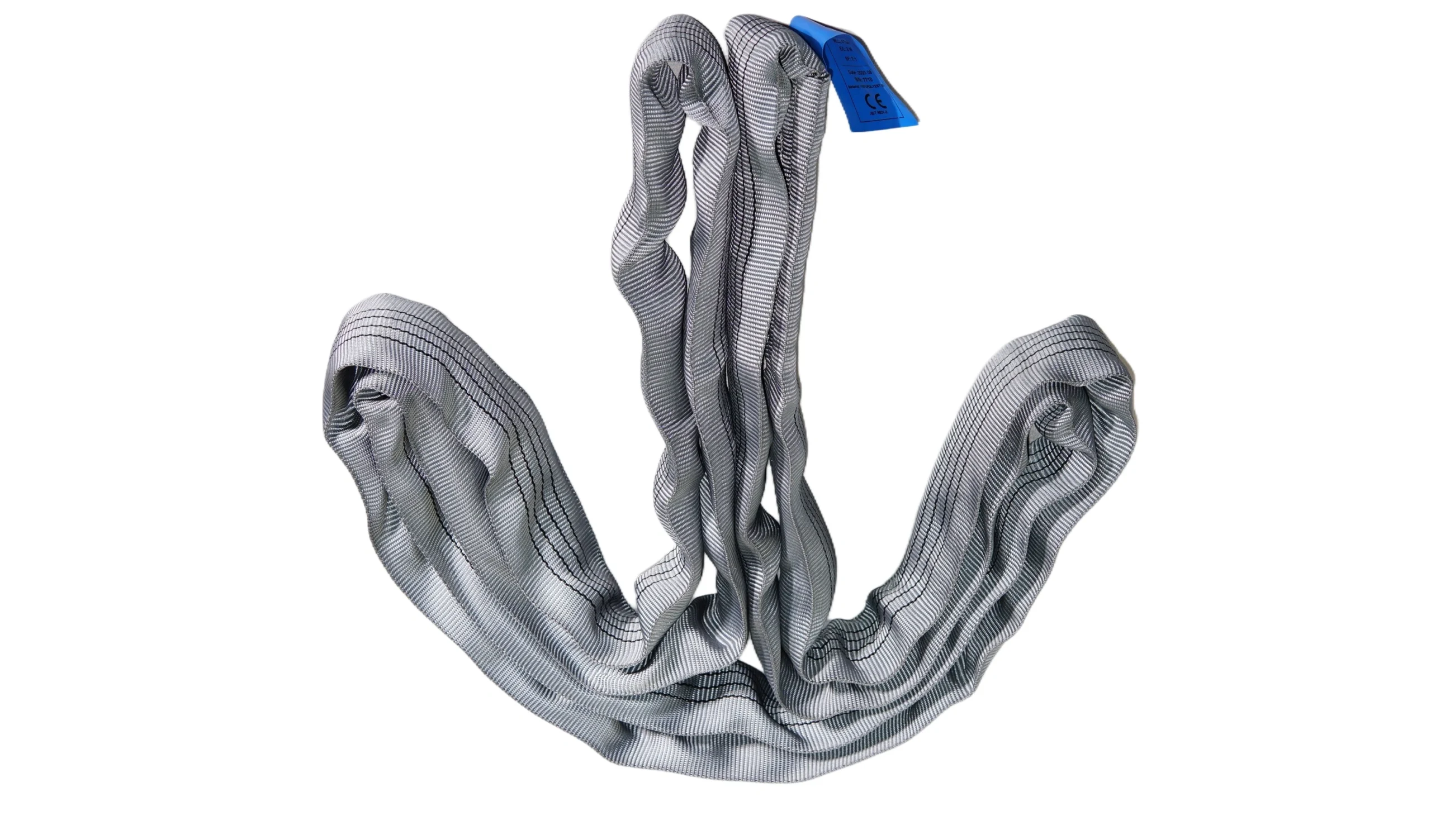 4 ton grey round soft lifting sling with two eyes and protective sleeves en 1492 2 sf 7:1
