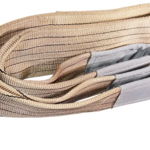 6 ton 200mm brown flat lifting webbing sling with double reinforced eyes double ply as1353 sf 8:1