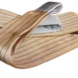 6 ton 150mm brown flat lifting webbing sling with double reinforced eyes double ply en 1492 1 sf 6:1