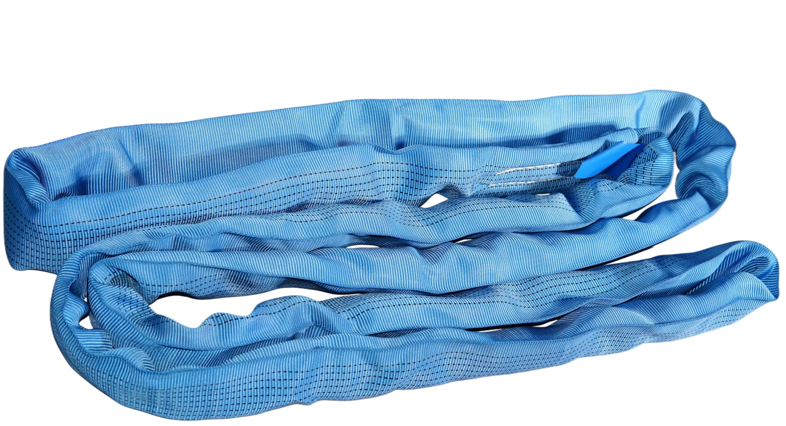 21200 lbs blue round soft lifting sling with two eyes and protective sleeves asme b30.9 sf 5:1
