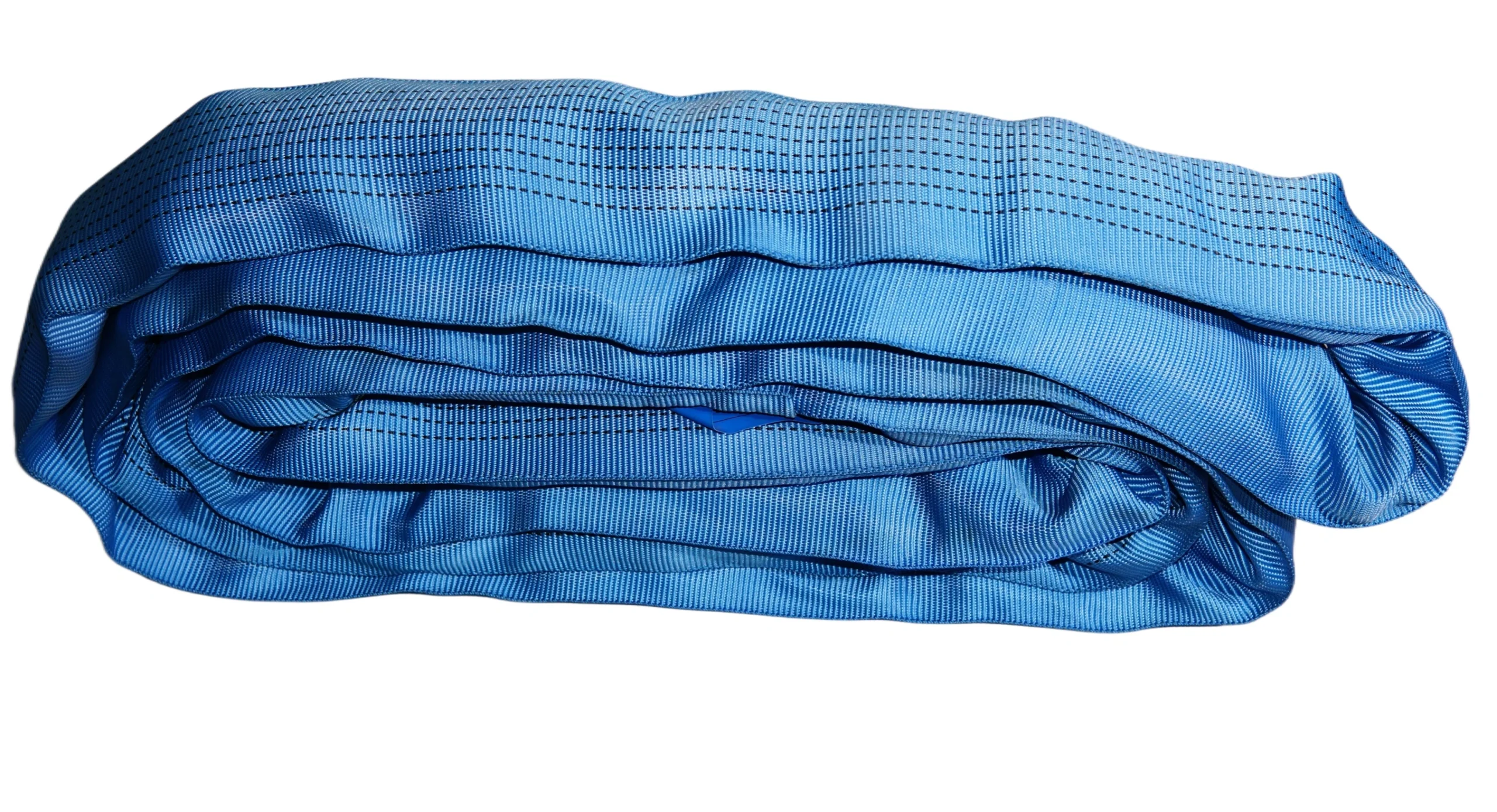 21200 lbs blue round soft lifting sling with two eyes and protective sleeves asme b30.9 sf 5:1