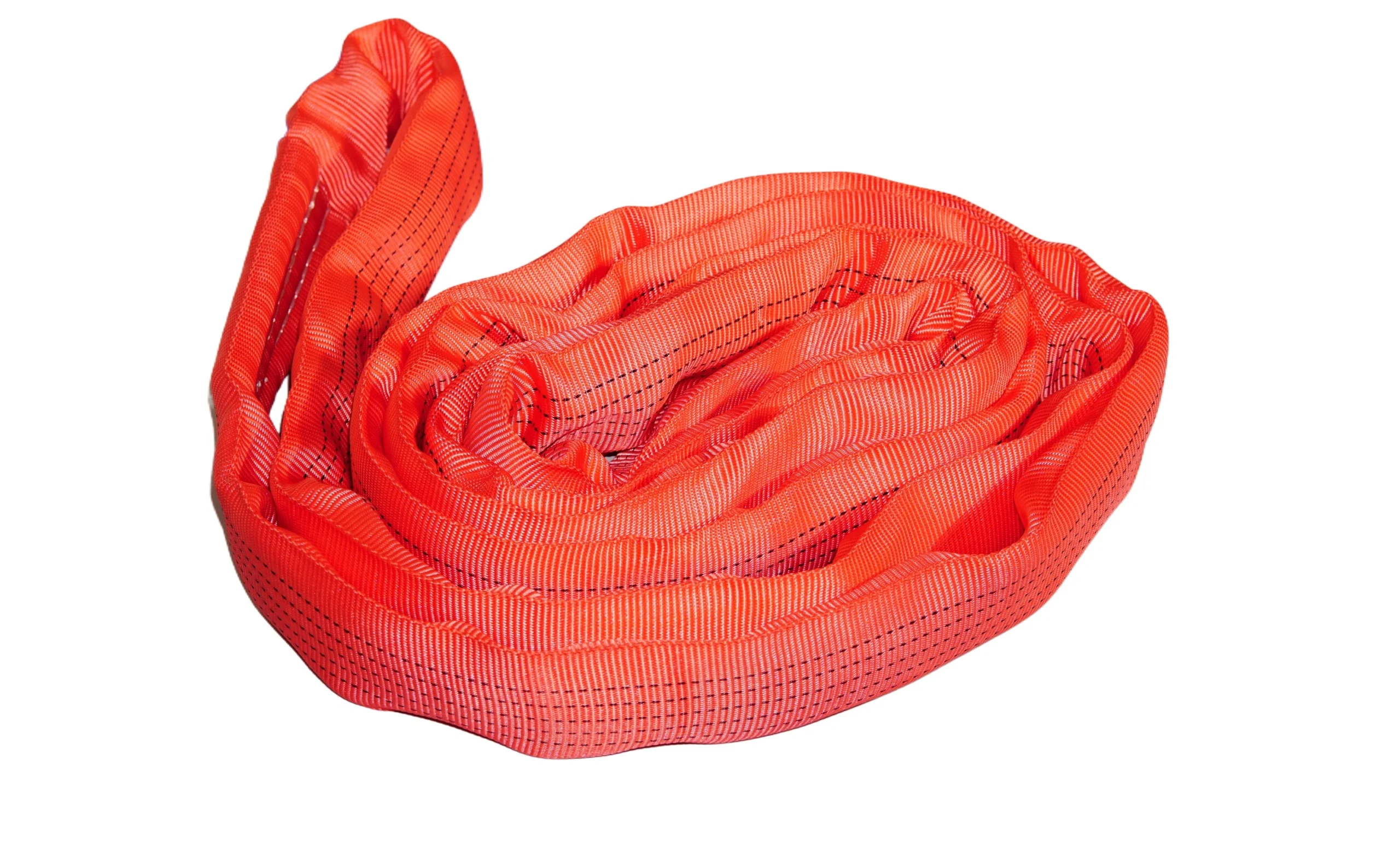 5 ton redround soft lifting sling with two eyes and protective sleeves en 1492 2 sf 7:1