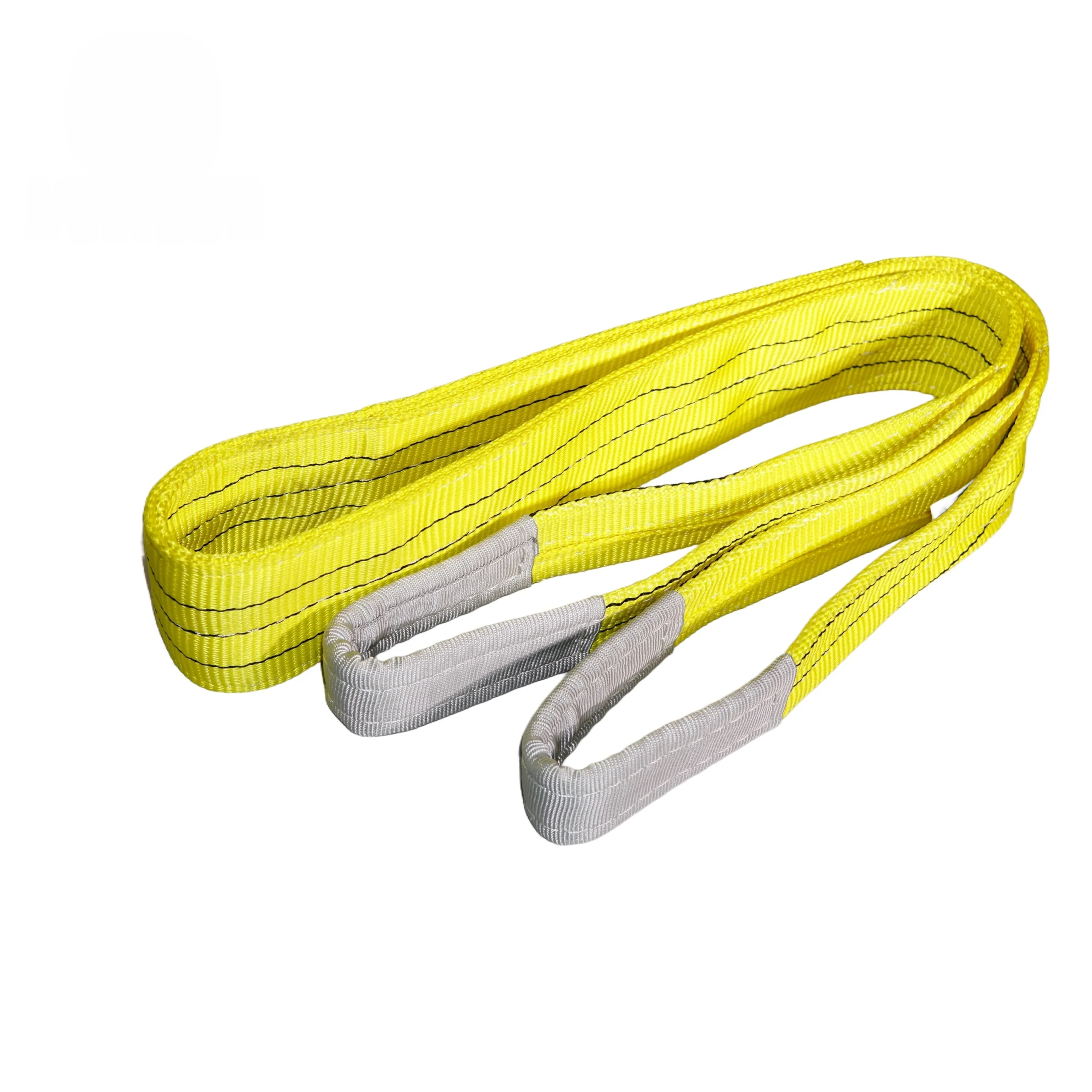 2” 6400 lbs flat lifting webbing sling with double reinforced eyes double ply asme/ansi b30.9