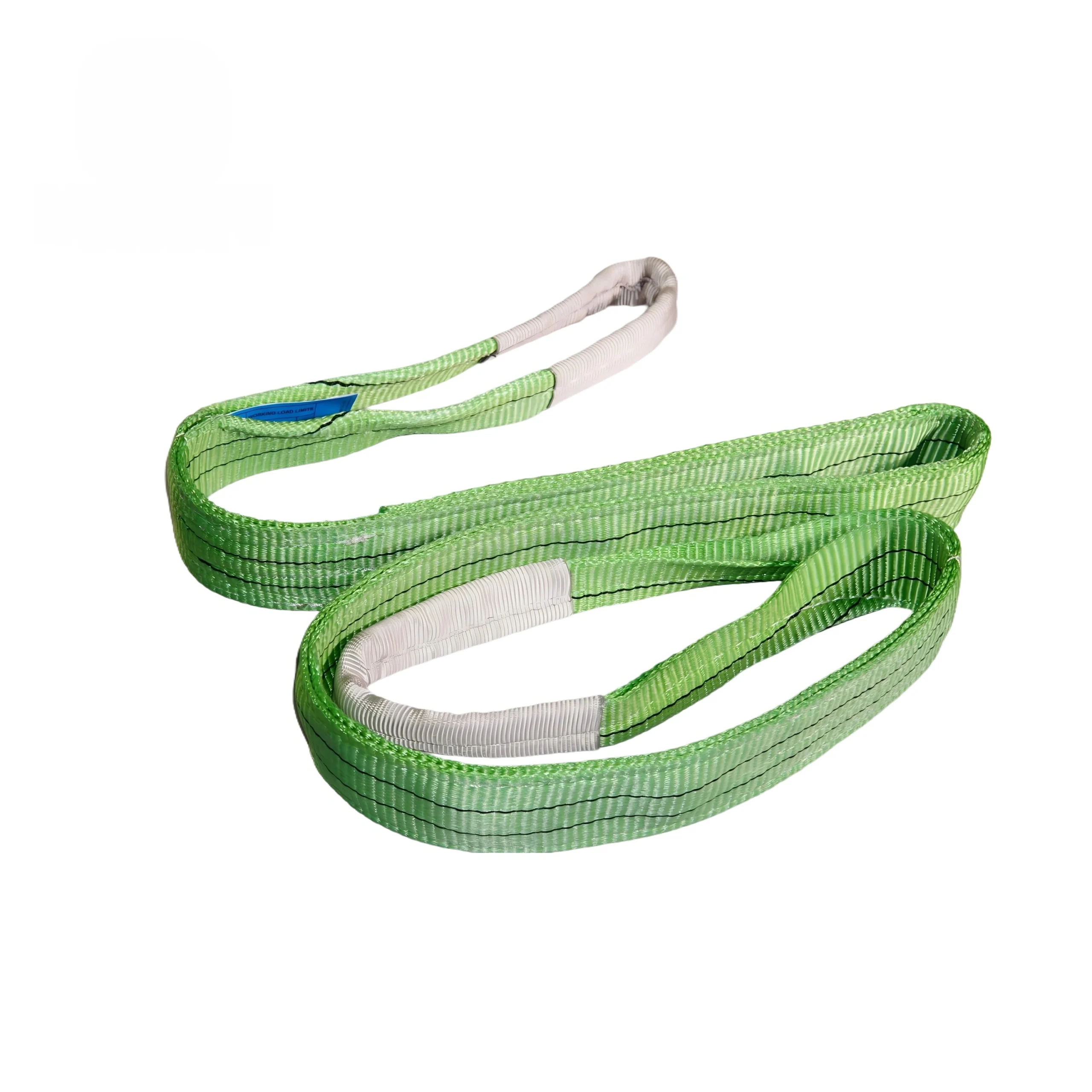 3” 9600 lbs flat lifting webbing sling with double reinforced eyes double ply asme/ansi b30.9