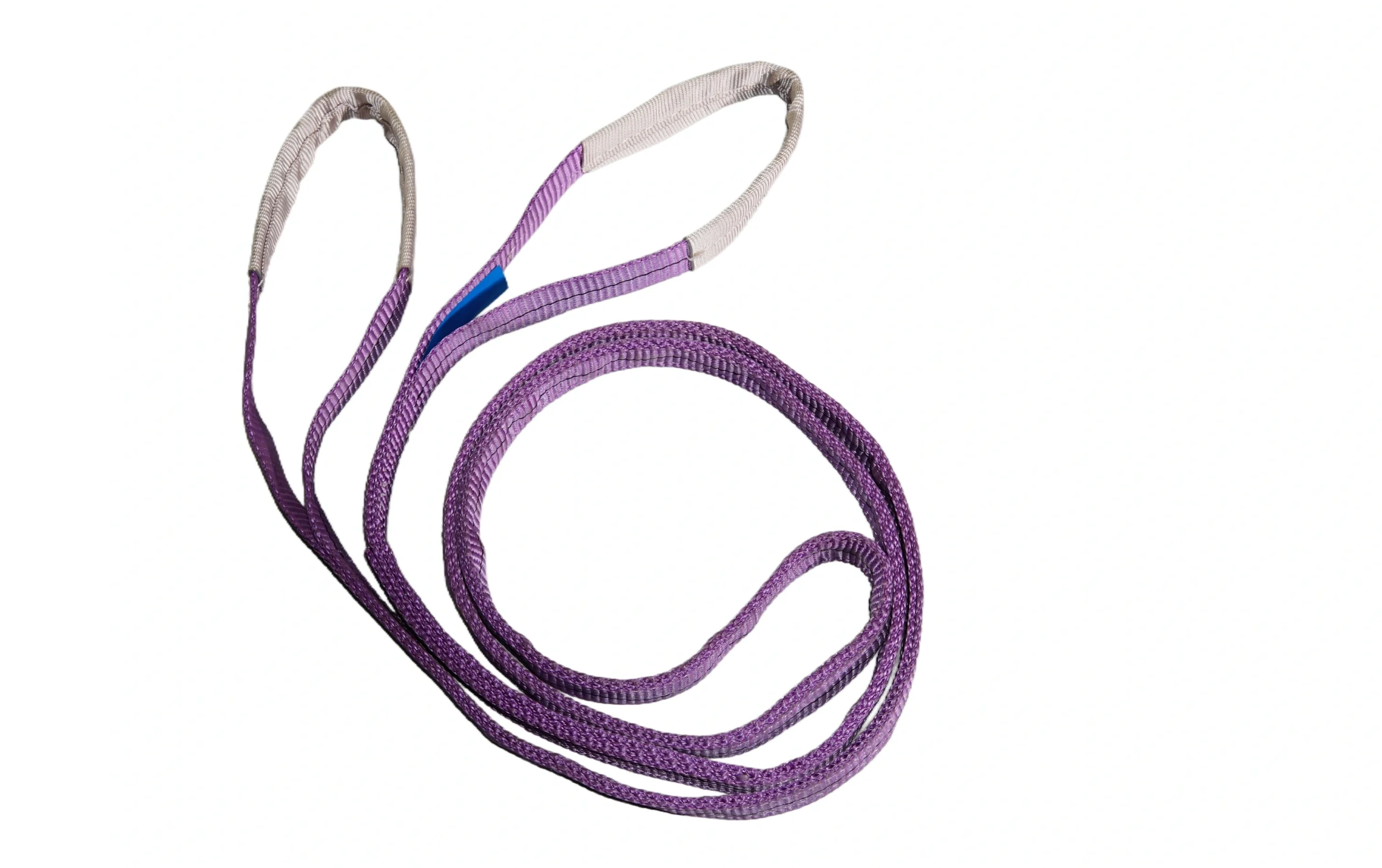 1 ton 50mm purple flat lifting webbing sling with double reinforced eyes double ply as1353 sf 8:1