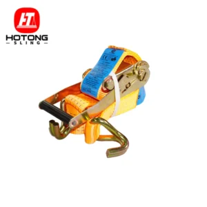 en standard 50mm 5t ratchet lashing strap with double j hooks