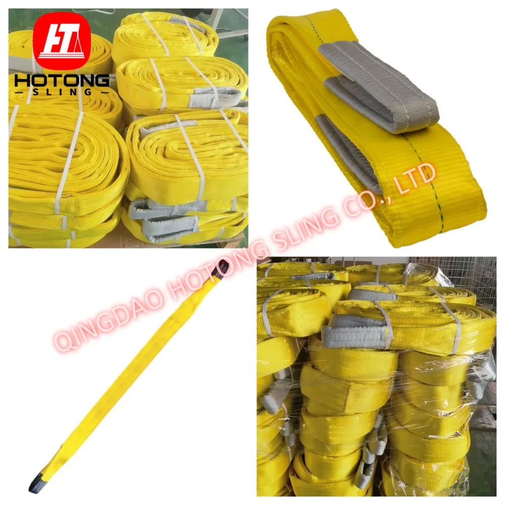 1” 3200 lbs flat lifting webbing sling with double reinforced eyes double ply asme/ansi b30.9